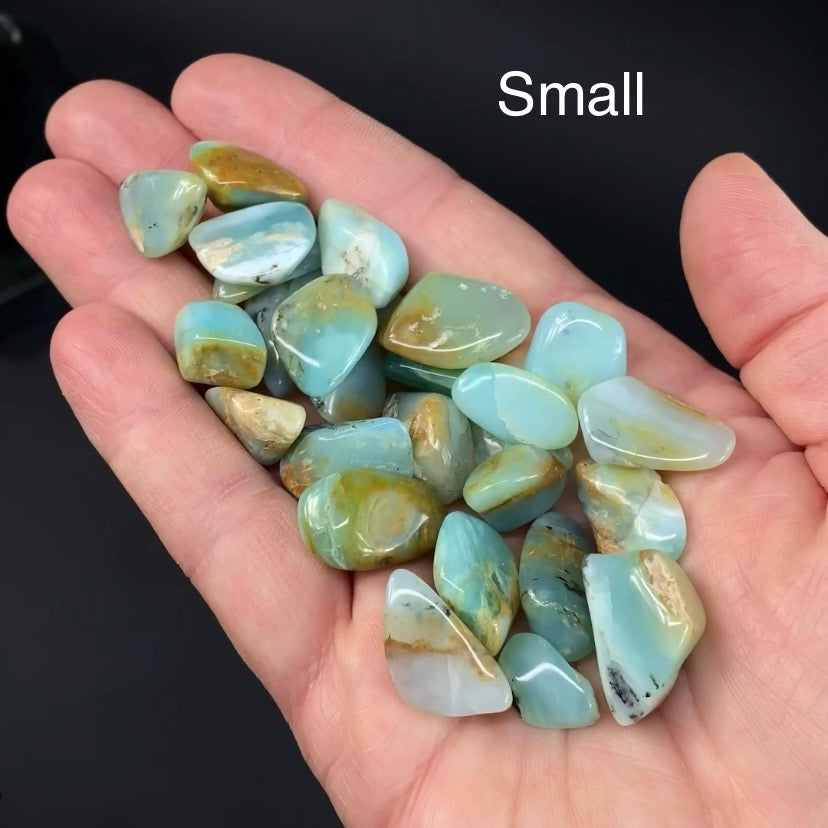 Peruvian Blue Green Andean Opal Tumbled Stone Specimen