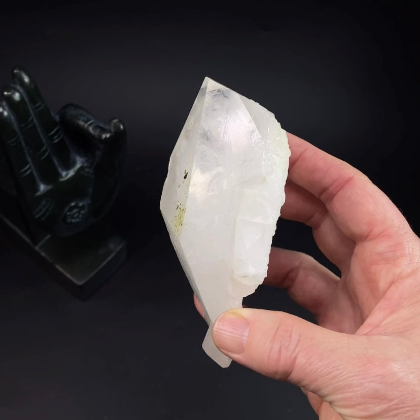 Quartz Crystal with Green Epidote Crystals