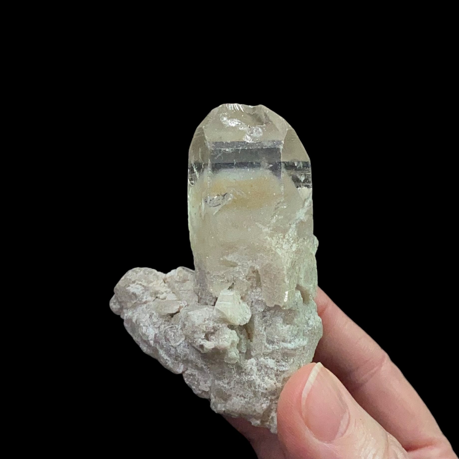 Clear Himalayan Quartz Crystal Cluster with Phantom