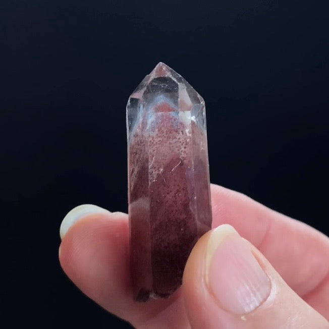 Red Hematite Double Phantom Sunset Quartz Crystal - Tamil Nadu, India