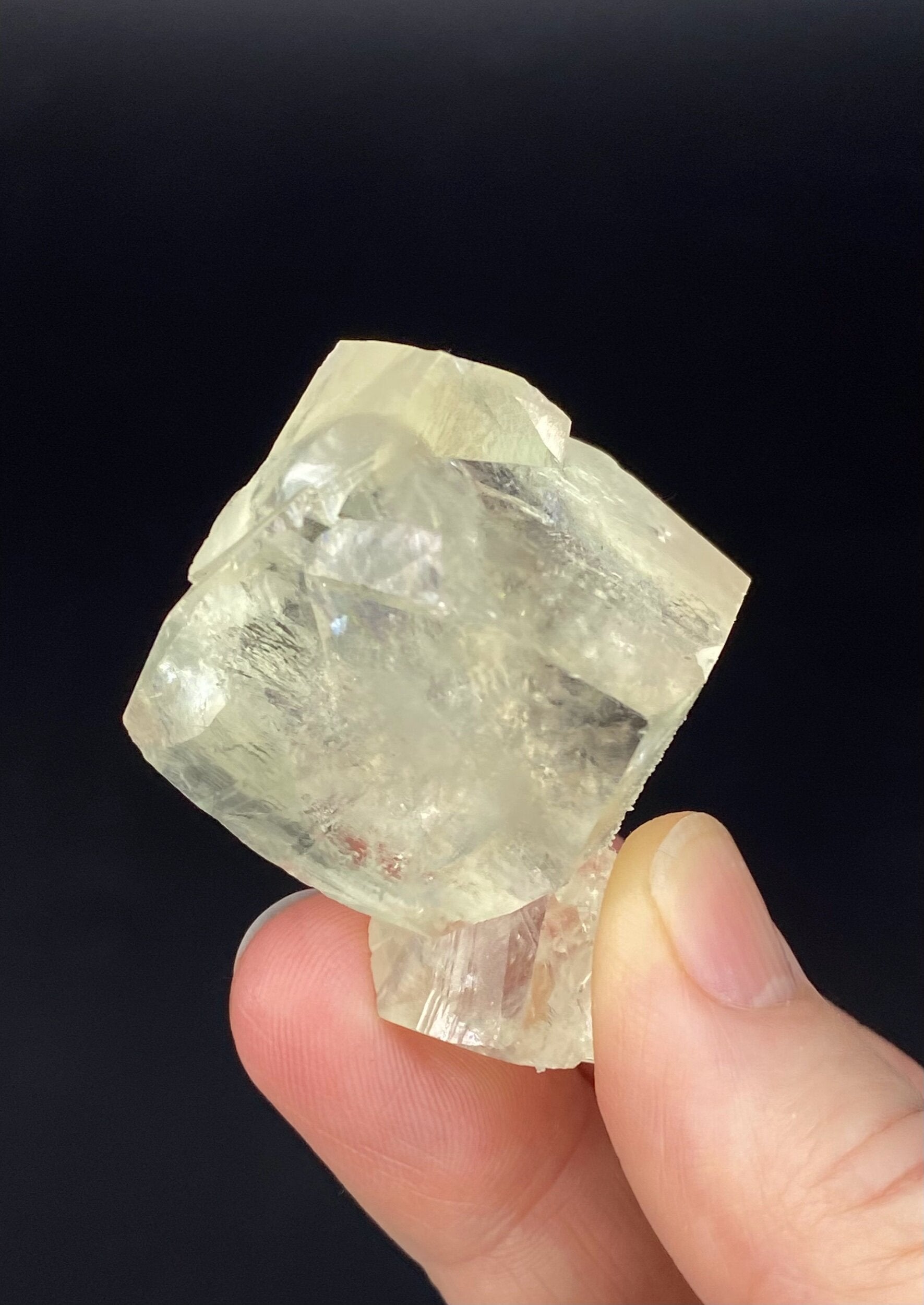 Light Golden Calcite Crystal Cluster with Rainbows