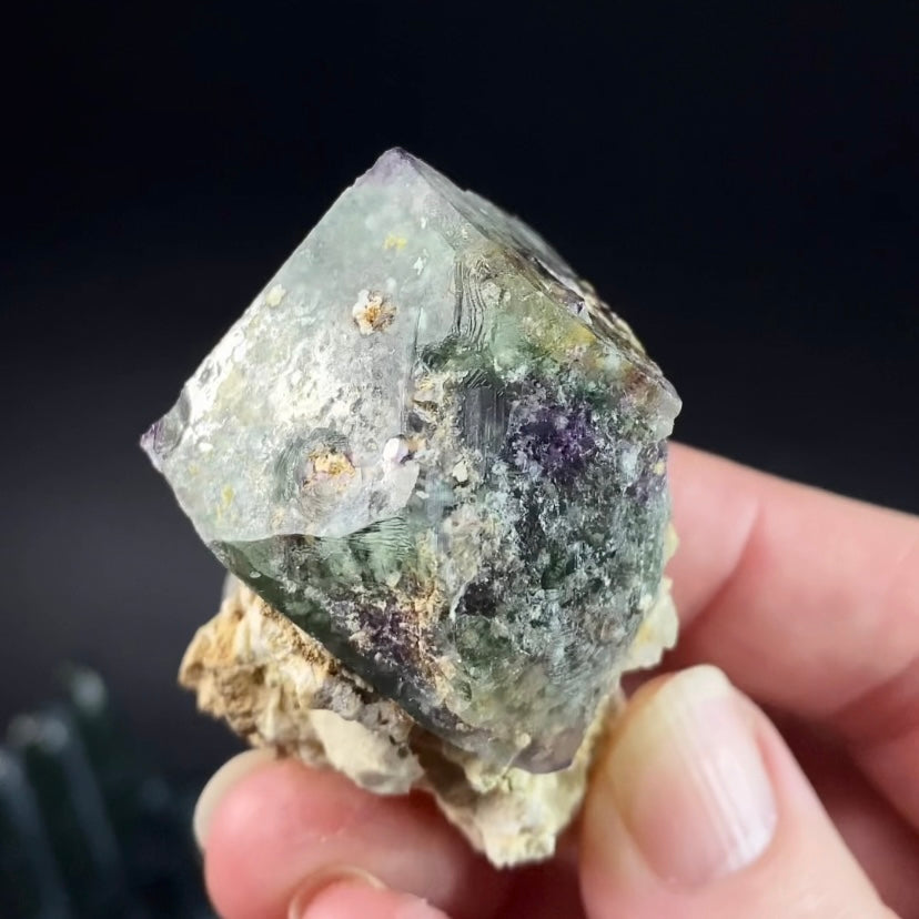 Green and Purple Cubic Fluorite Specimen, Okorusu Mine, Namibia