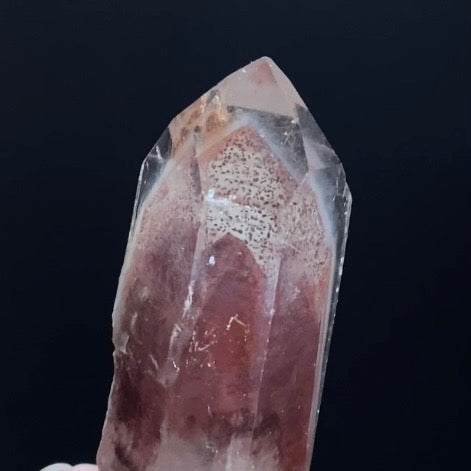 Red Hematite Double Phantom Sunset Quartz Dow Crystal - Tamil Nadu, India