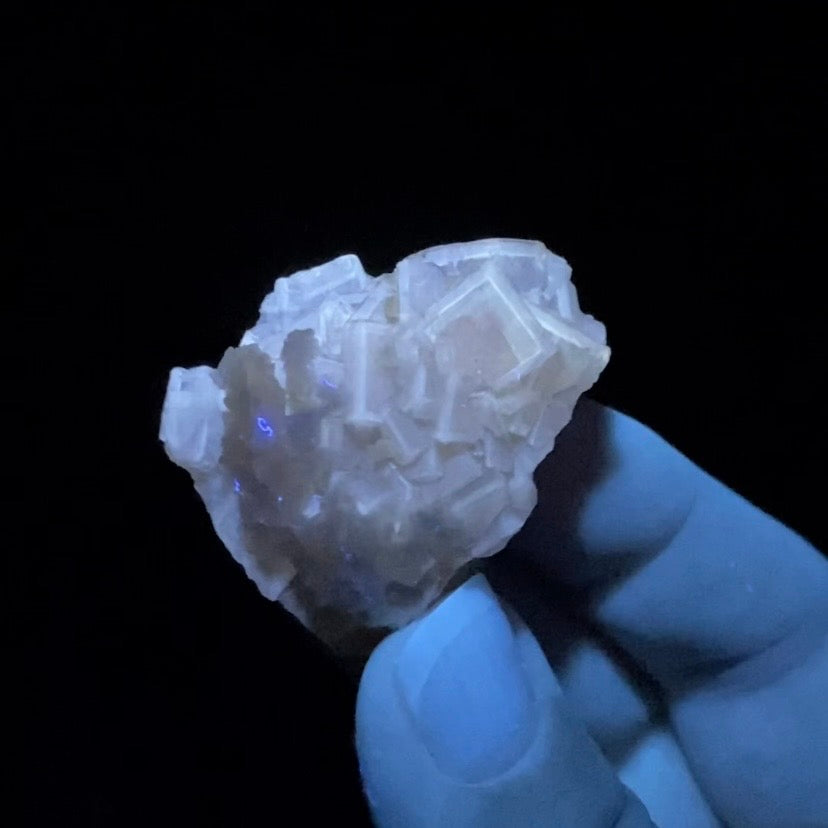 Yellow Moscona Cubic Fluorite Cluster from Asturias Spain - Phosphorescent