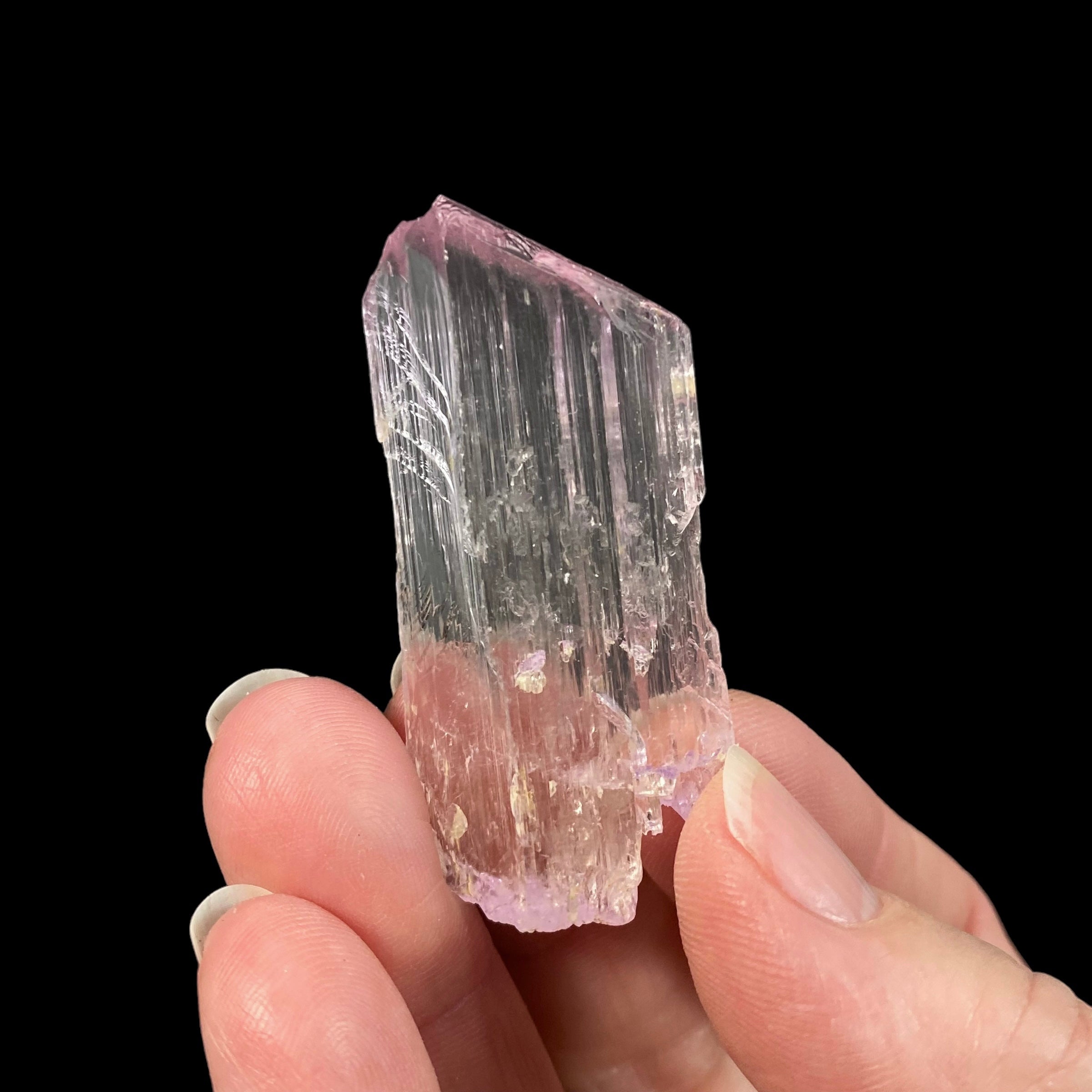 Gemmy Pink Kunzite Spodumene Crystal, Fluorescent