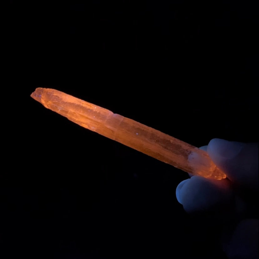 Natural Etched Spodumene Crystal Blade Clear Kunzite, Triphane from Minas Gerais, Brazil