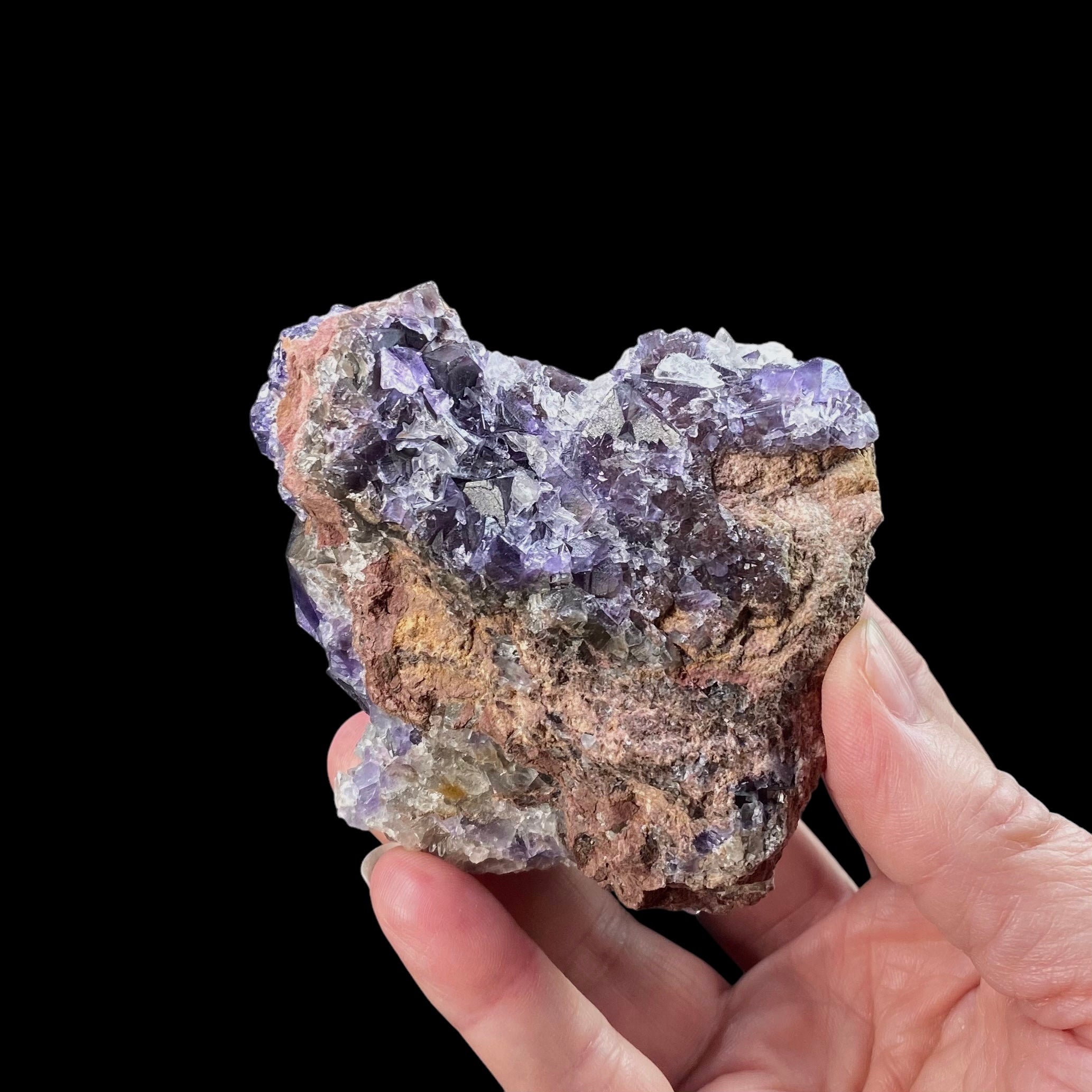 Purple Fluorite Cluster with Dogtooth Calcite