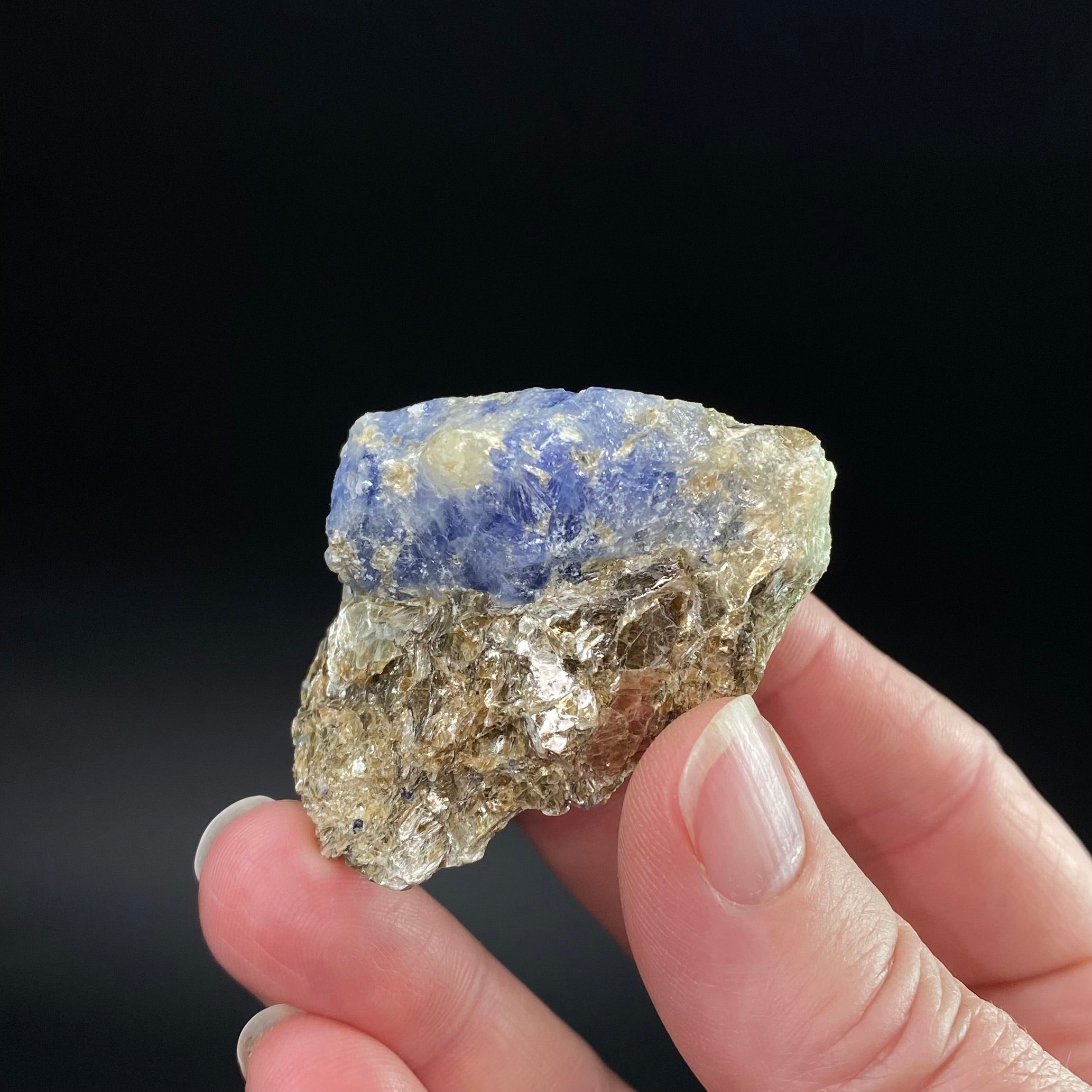 Blue Sapphire with Mica Schist, Badakhshan, Afghanistan