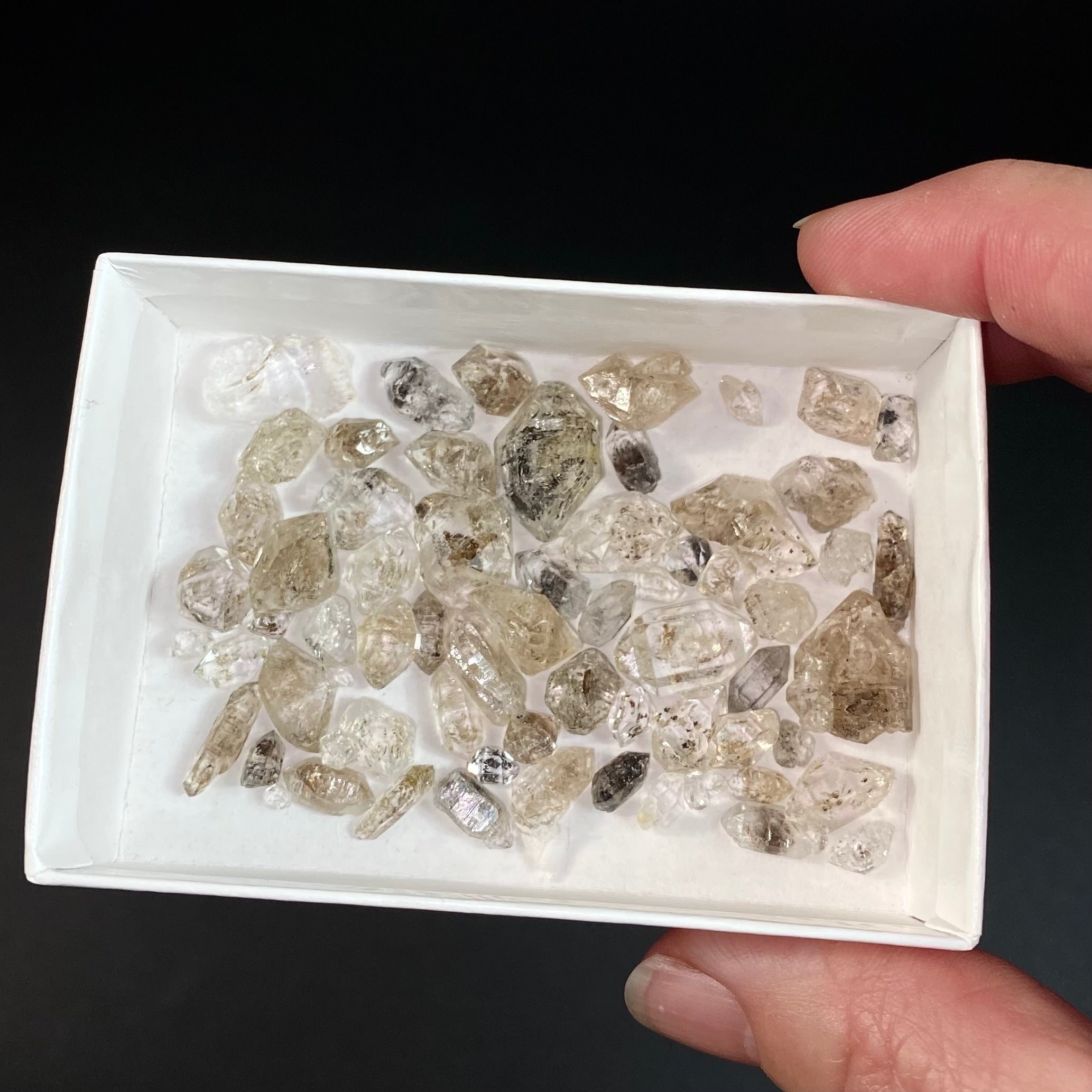Double Terminated Petroleum Quartz Crystal Lot of 20 Grams Mixed Sizes