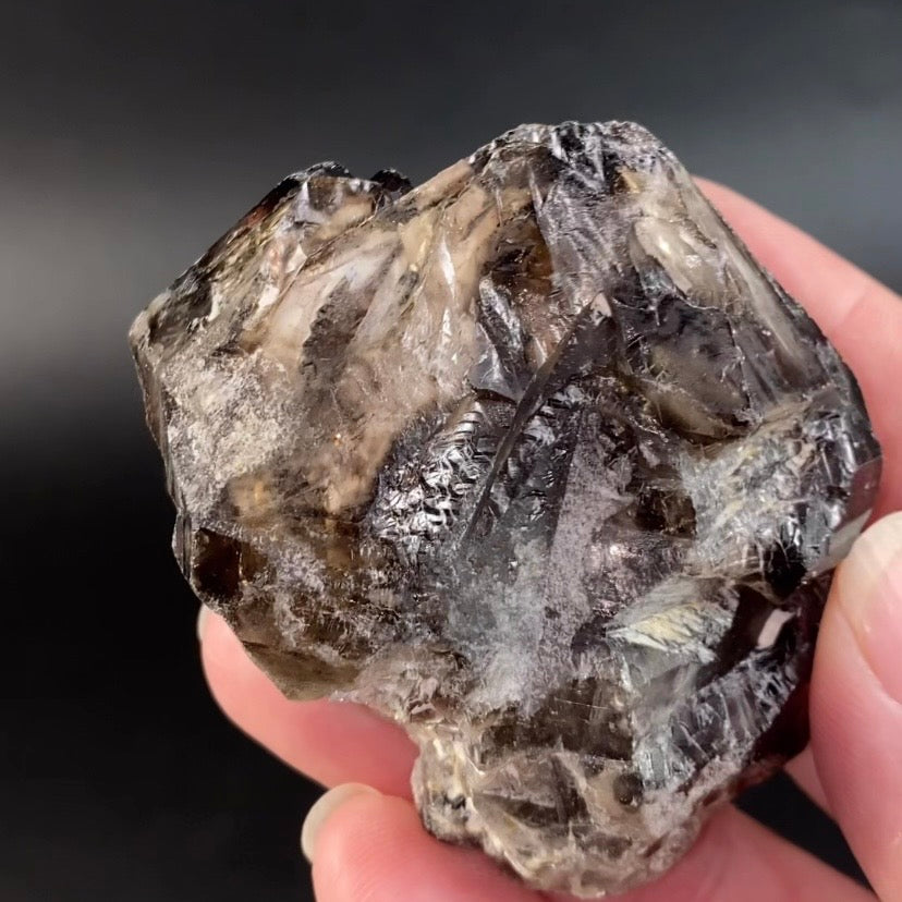 Smoky Etched Quartz Crystal from Minas Gerais, Brazil