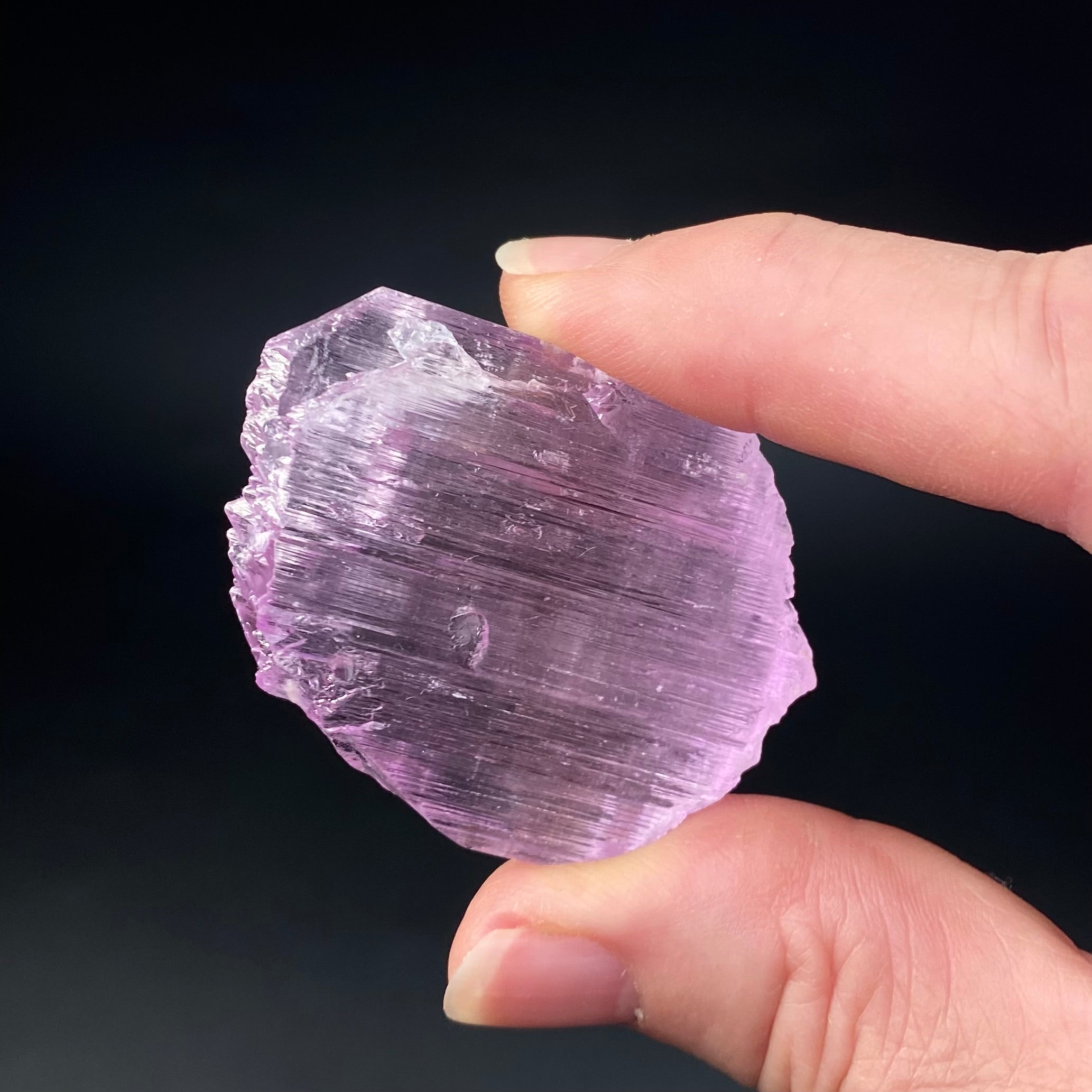 Pink Kunzite Spodumene Crystal, Fluorescent with Multiple Terminations