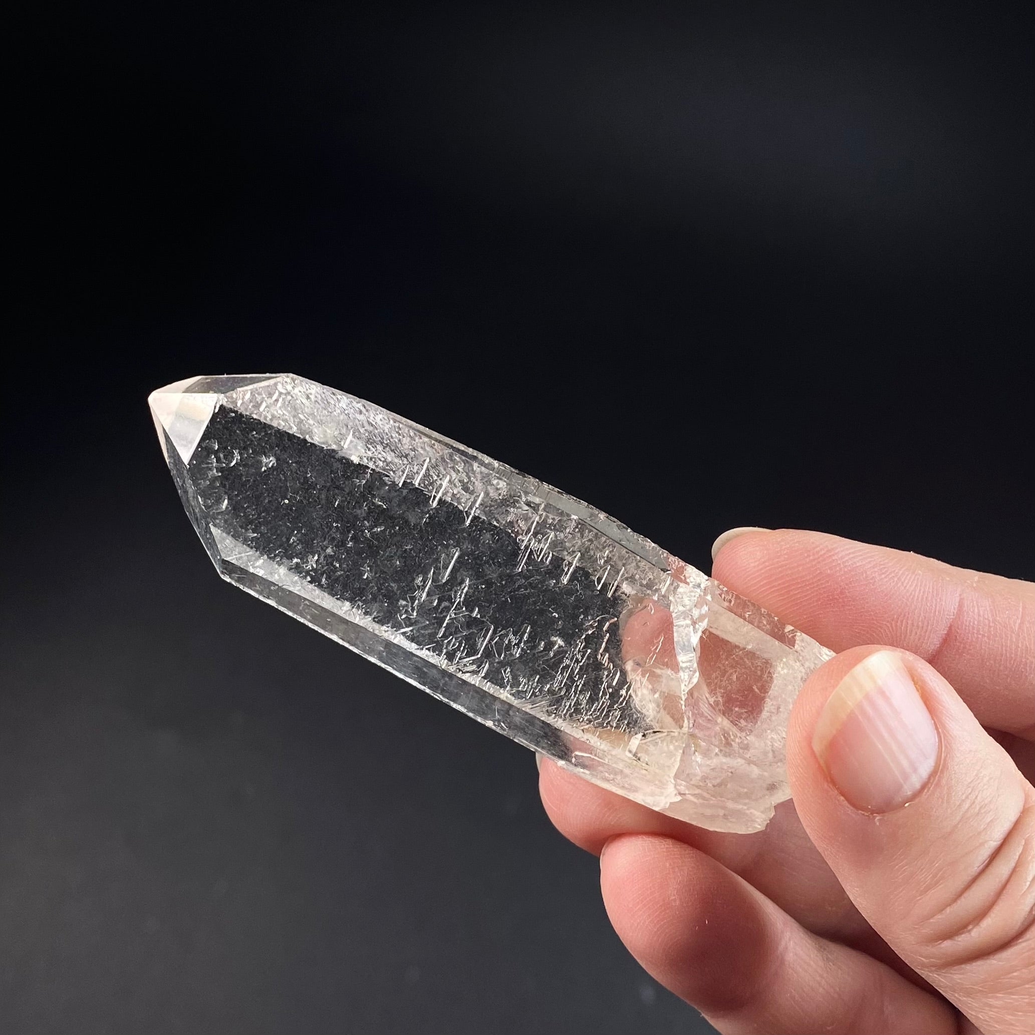 Water Clear Quartz Crystal with Starbrary Markings, Minas Gerais, Brazil