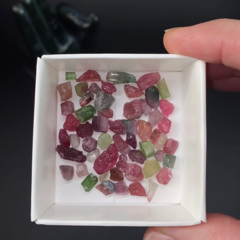 High Grade Mixed Color Tourmaline Lots of 10 Grams Each from Paprok, Afghanistan
