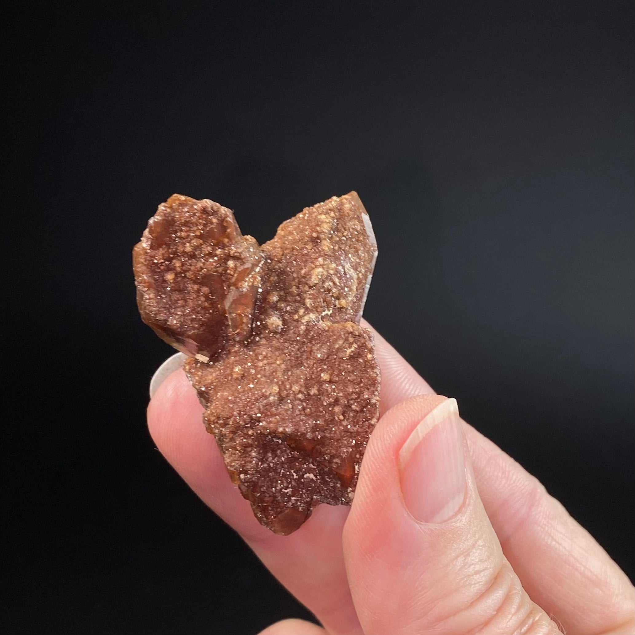 Red Hematite Quartz Crystal Specimen from Tourash, Morocco