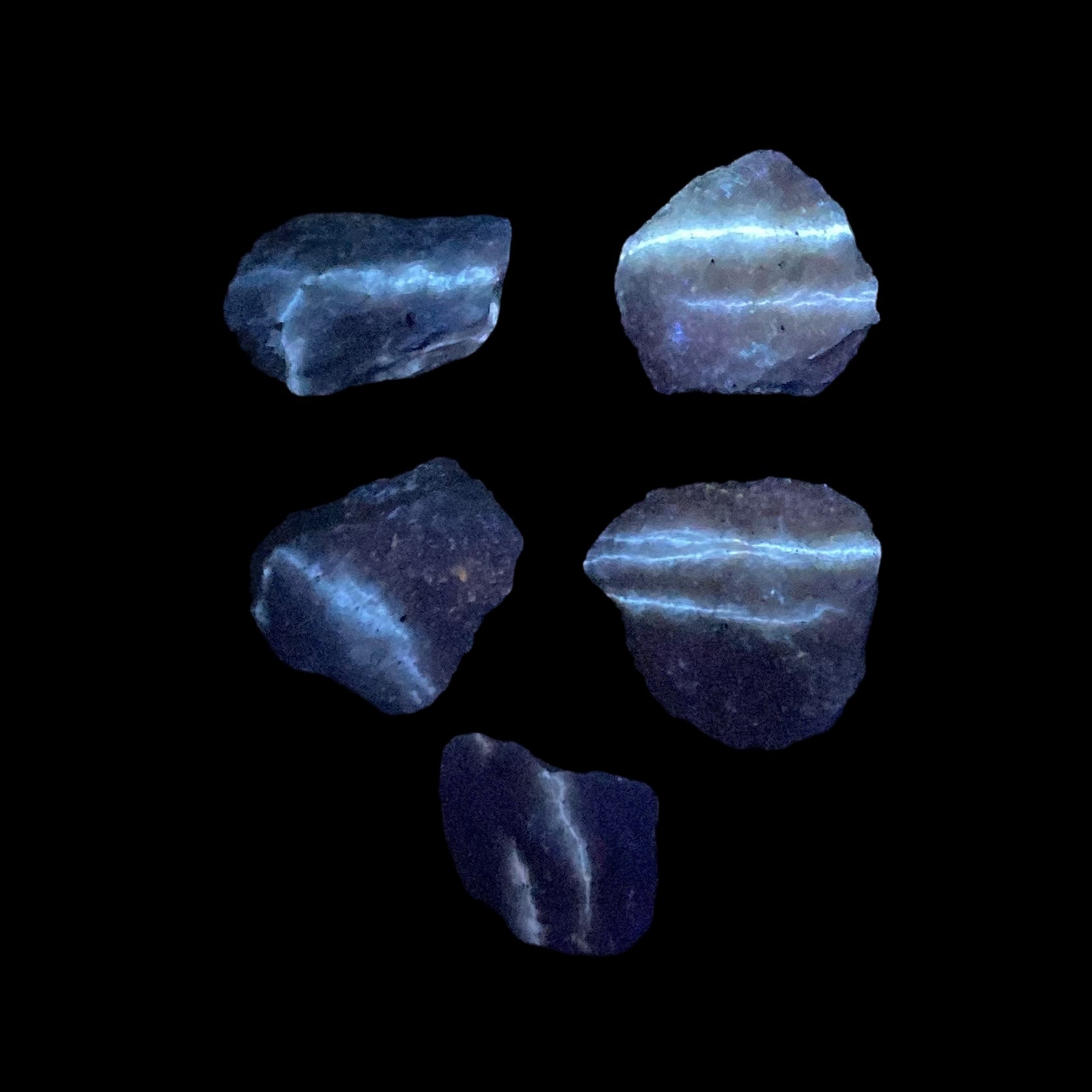 Fluorescent Aragonite “Lightning Bolt” on Calcite from Long Lake Zinc Mine, Ontario, Canada