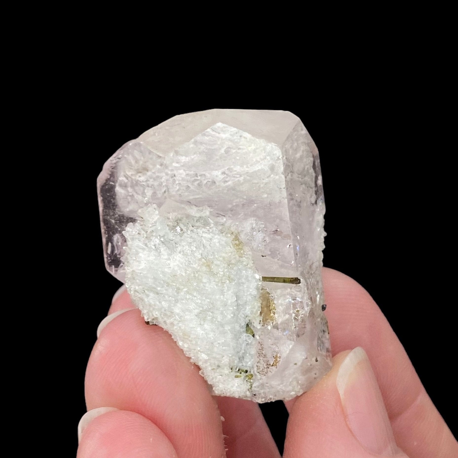 Morganite Crystal with Green Tourmaline & Quartz, Pech, Afghanistan
