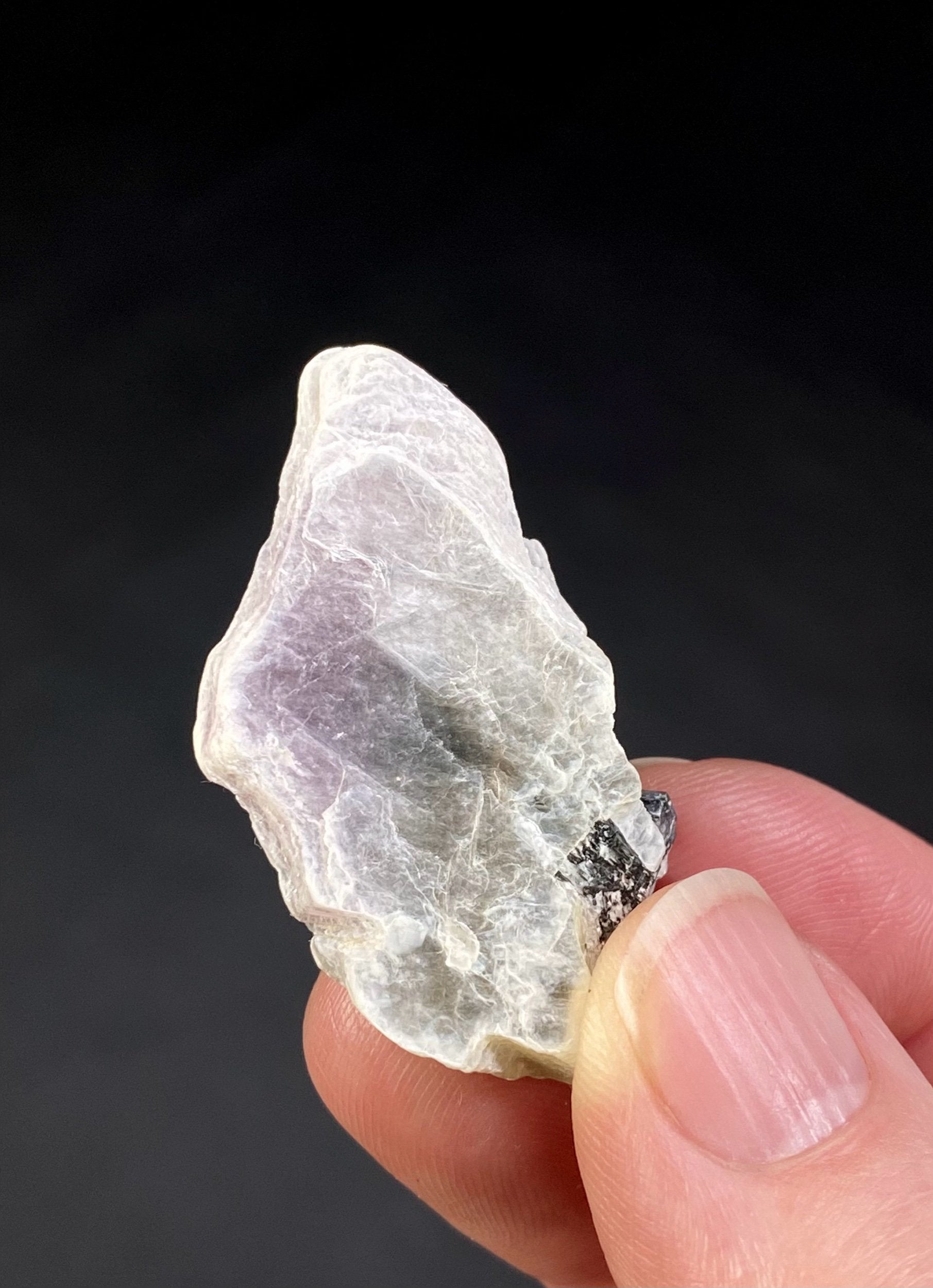 Light pink Lepidolite Leaf / Mica Book with Tourmaline