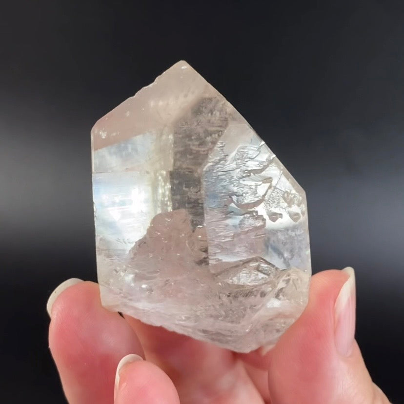 Clear Starbrary Dow Quartz Crystal with Record Keepers & Rainbows - Natural Crystal