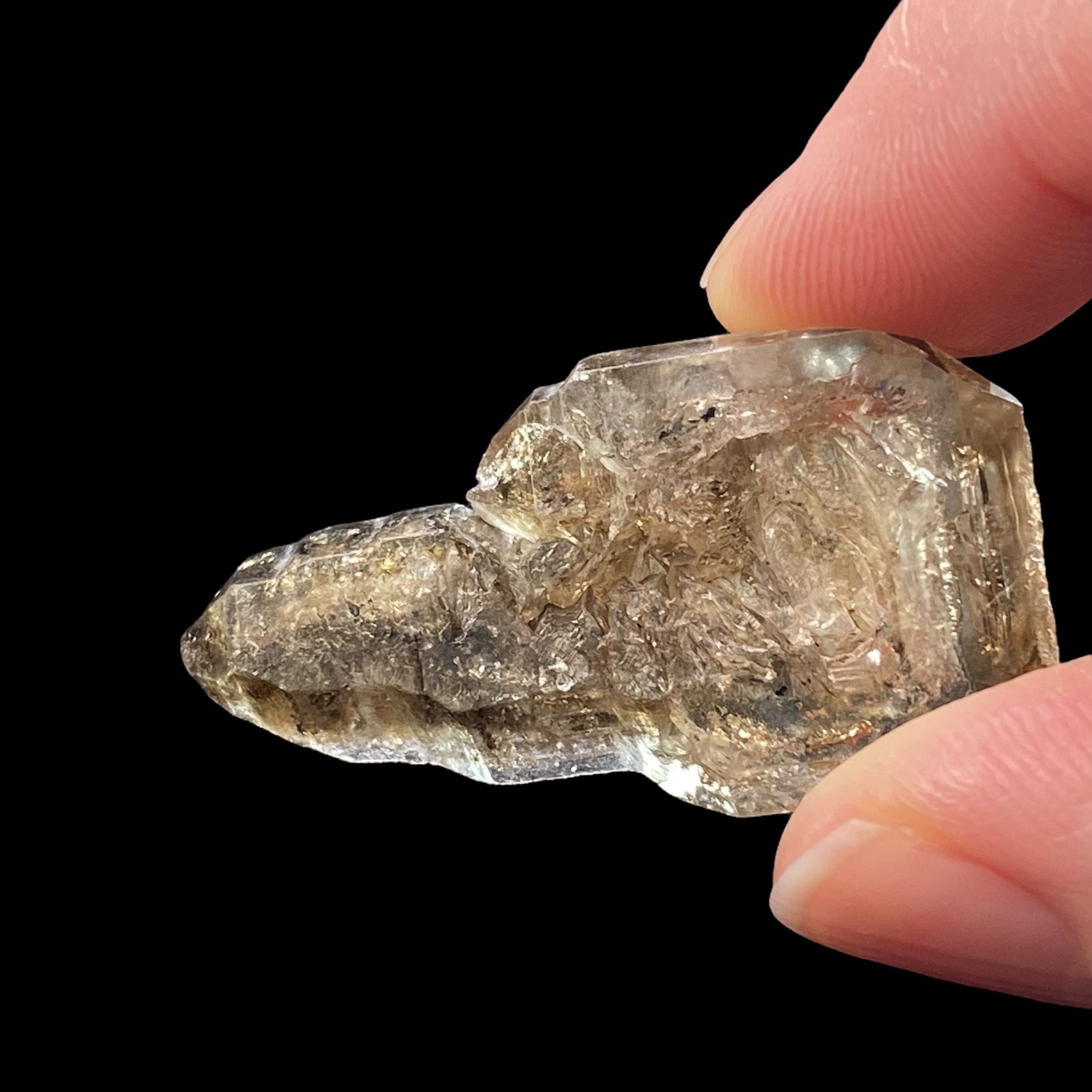 Large Key Shaped Petroleum Quartz Crystal with Fluorescence, Balochistan, Pakistan