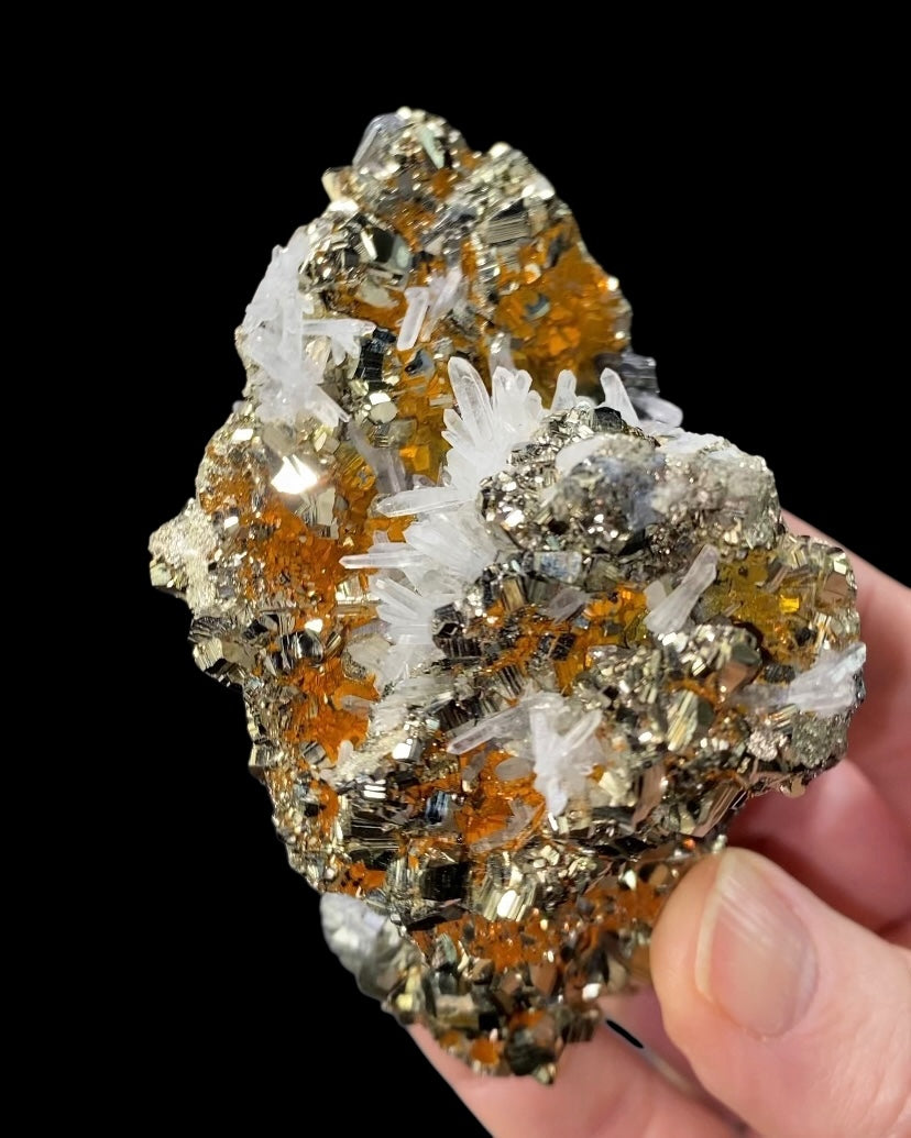 Pyrite After Pyrrhotite with Quartz, Bournonite & Calcite from Trepca Mine Complex, Kosovo