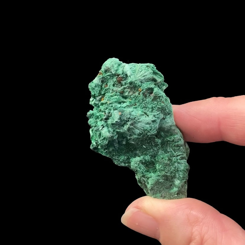 Fibrous Velvet Malachite Specimen, Natural Malachite