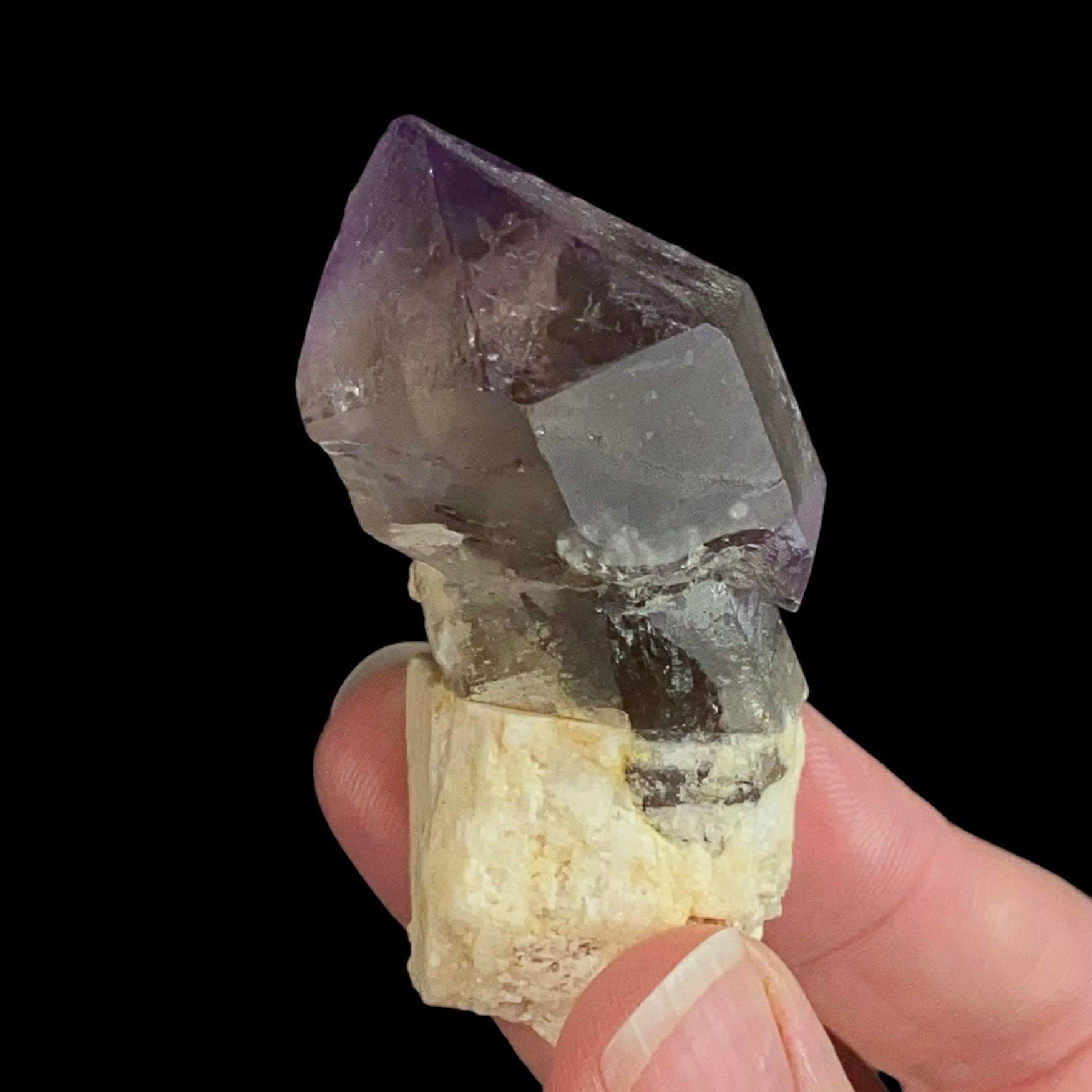 Amethyst Scepter Crystal with Feldspar, Shigar Valley, Pakistan