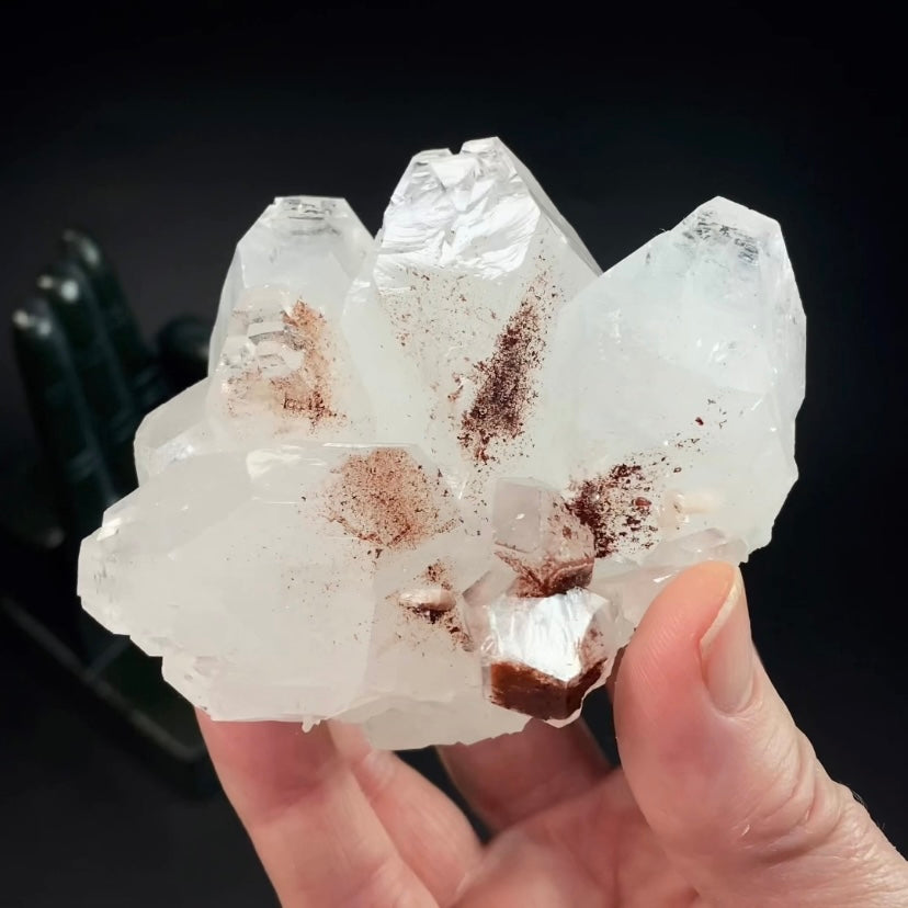 Apophyllite Crystal Cluster with Hematite from Jalgaon, Maharashtra, India