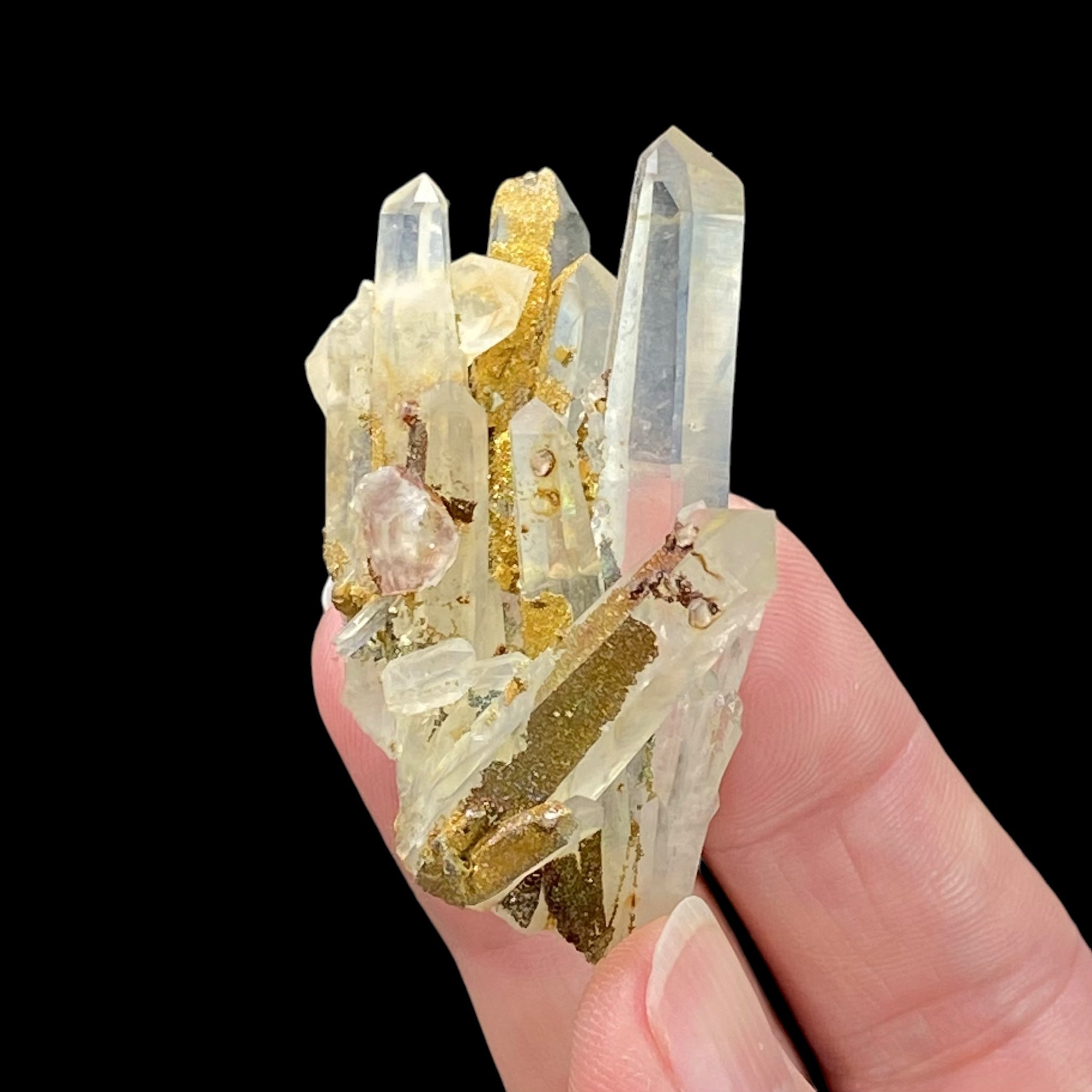 Quartz Cluster with Iridescent Pyrite & Calcite, Trepca Mines, Kosovo