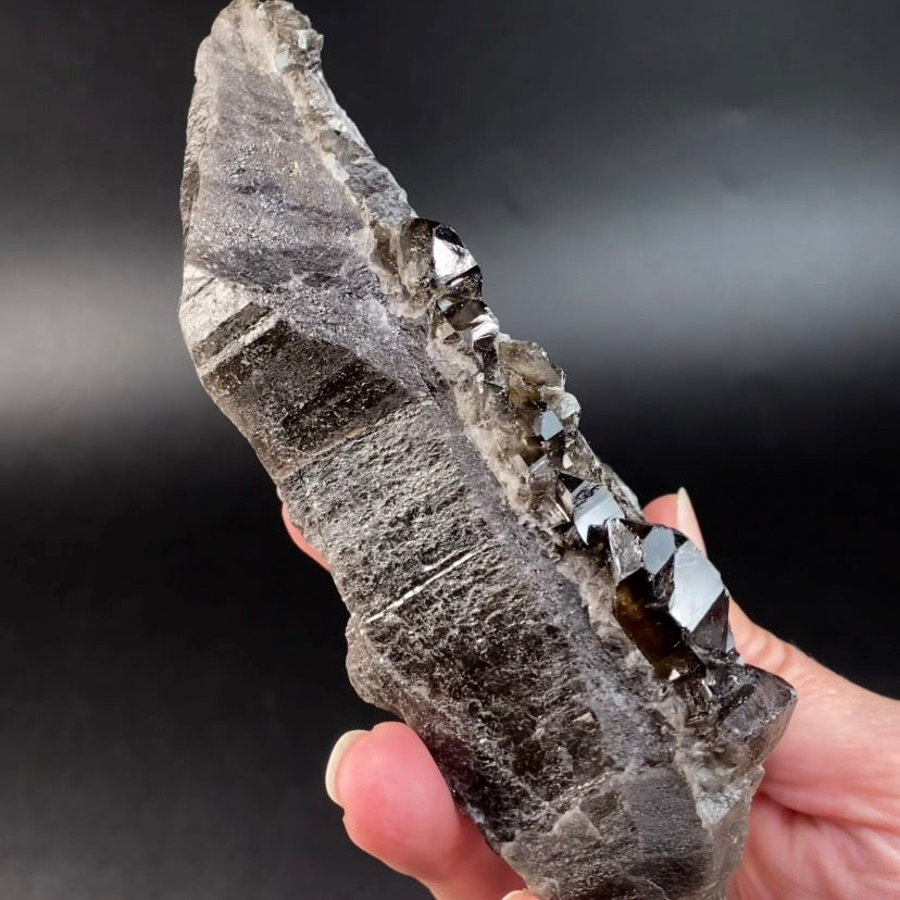 Unique Smoky Etched Quartz Cluster from Minas Gerais, Brazil