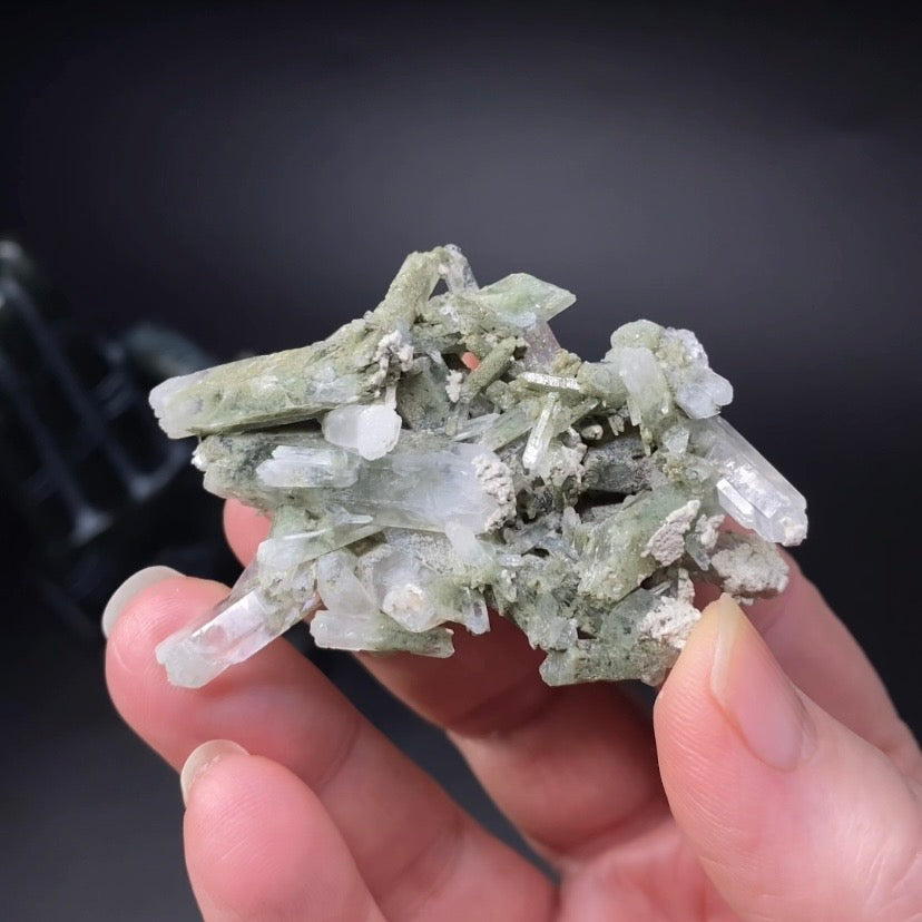 Chlorite Included Quartz Cluster - Natural Crystals
