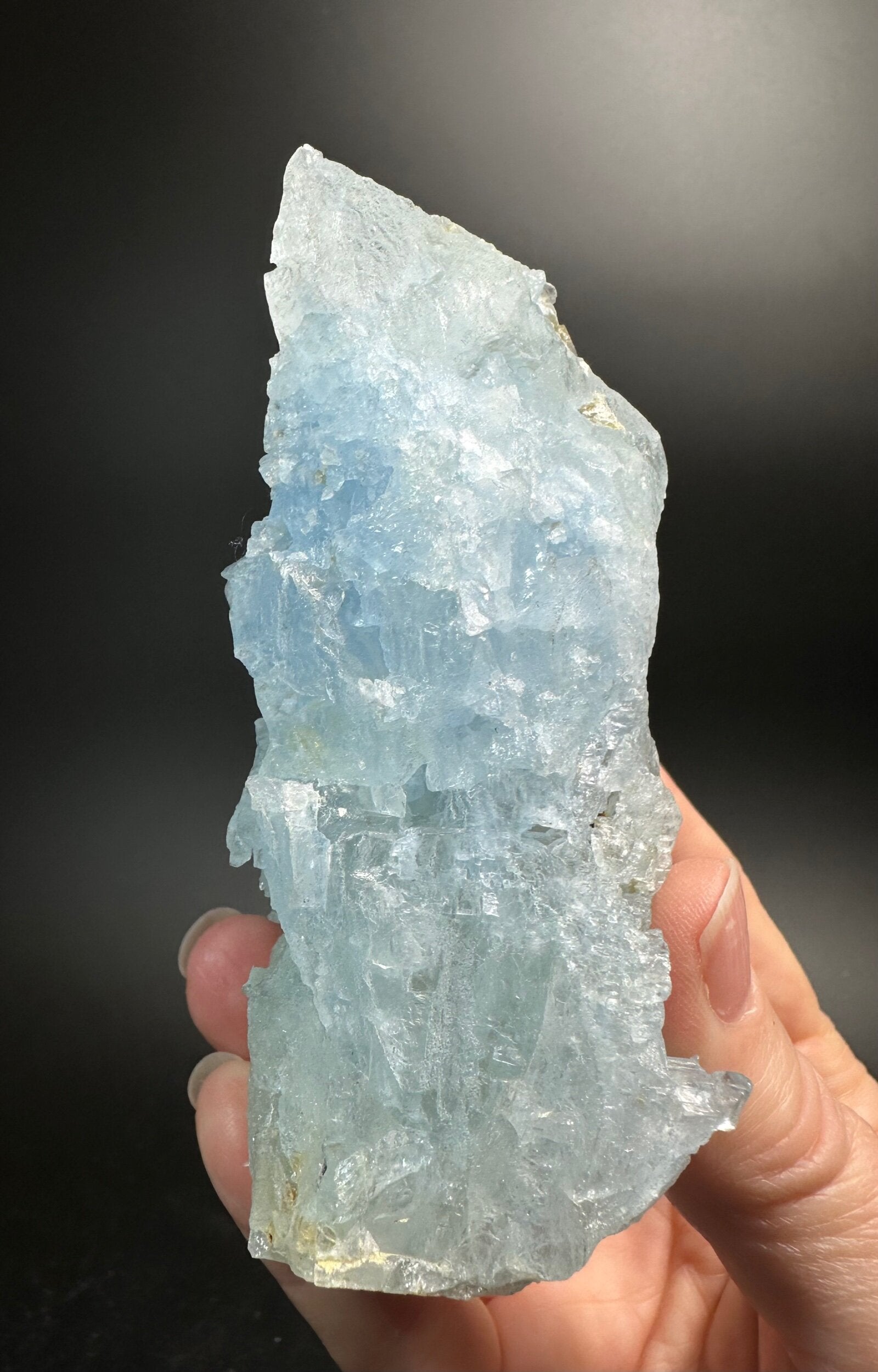 Etched Aquamarine Crystal with Muscovite Mica