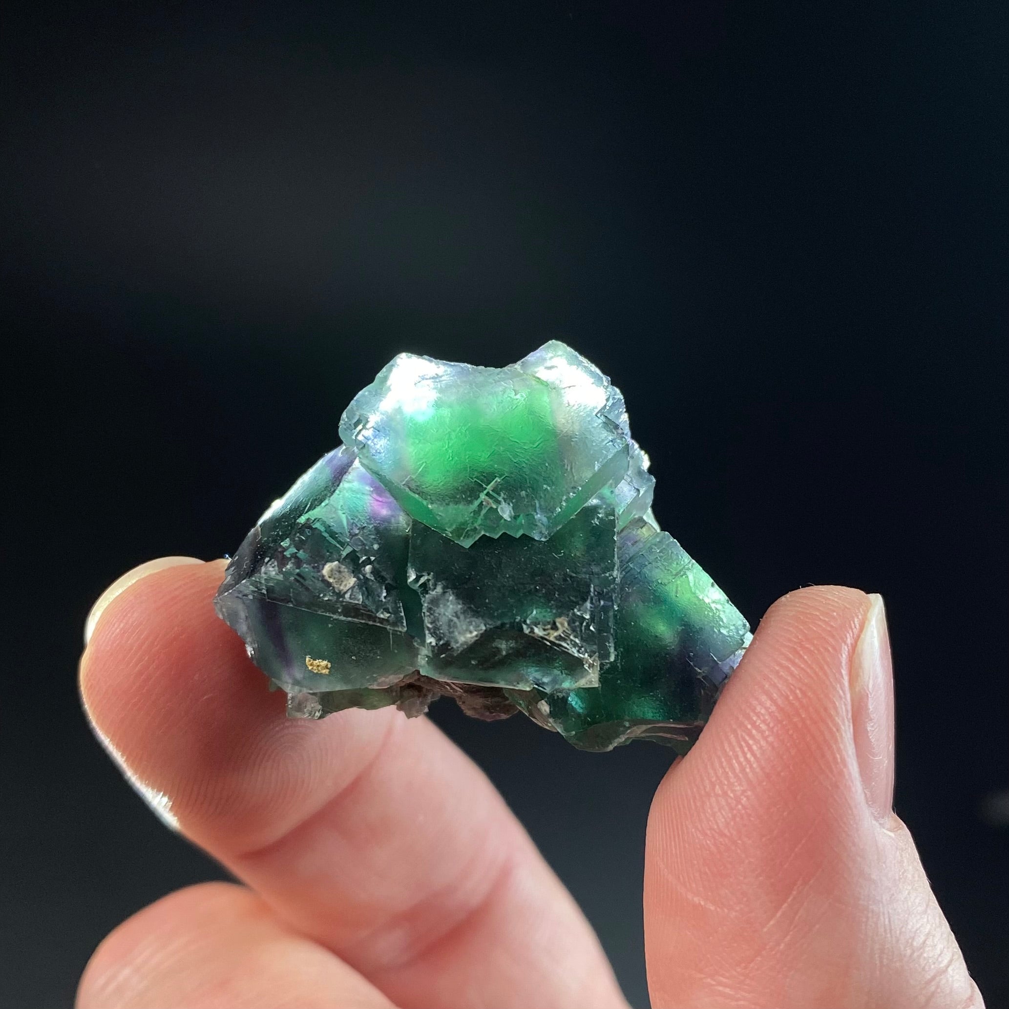 Green and Purple Cubic Fluorite Specimen, Okorusu Mine, Namibia