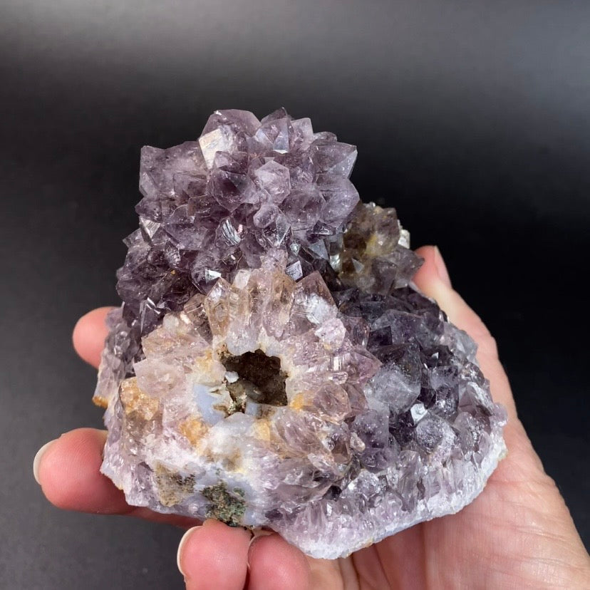 Smoky Amethyst Flower Cluster, India