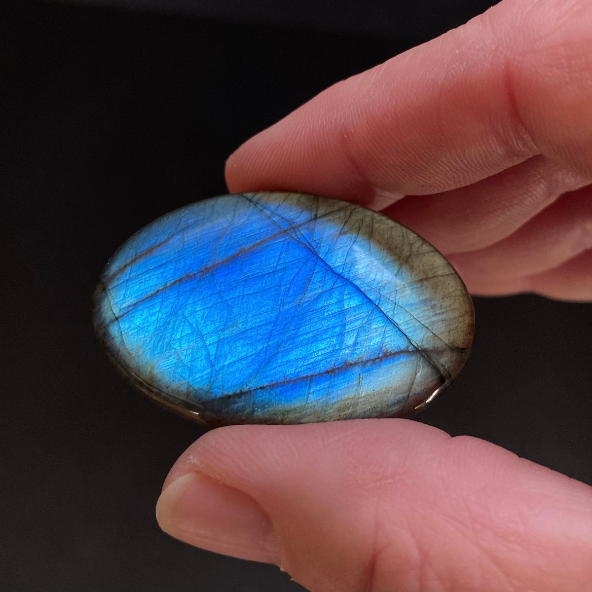 Blue Flash Labradorite Oval Shaped Cabochon
