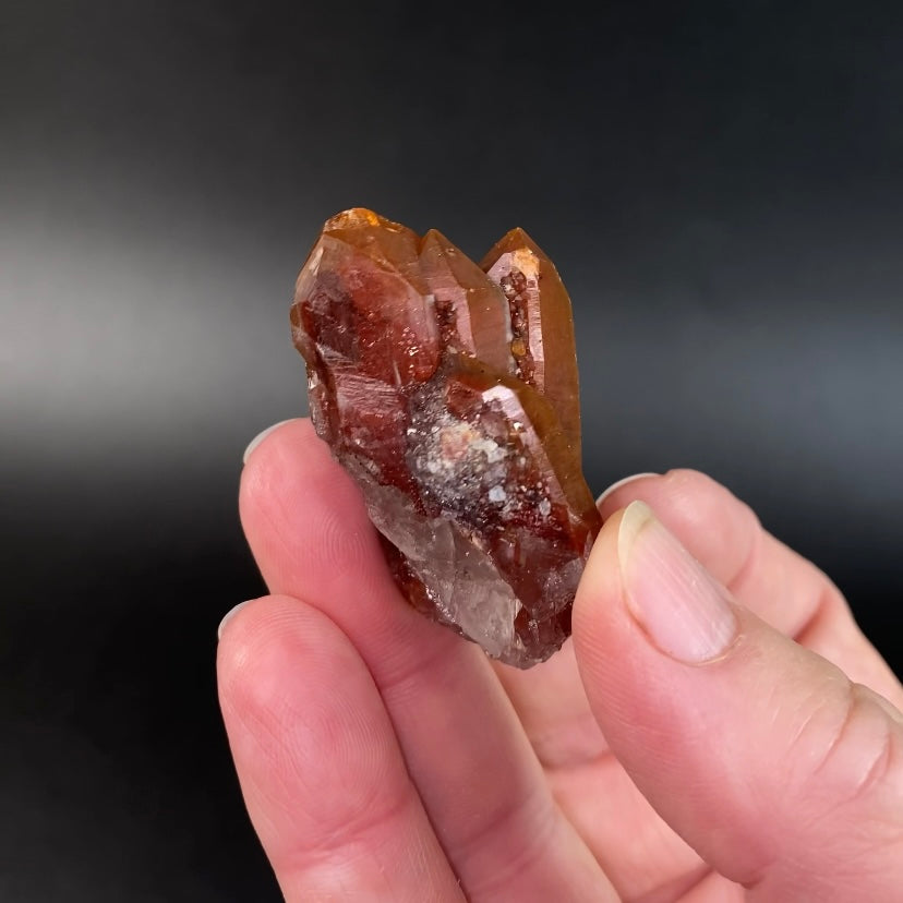 Red Hematite Quartz Crystal Specimen from Tourash, Morocco