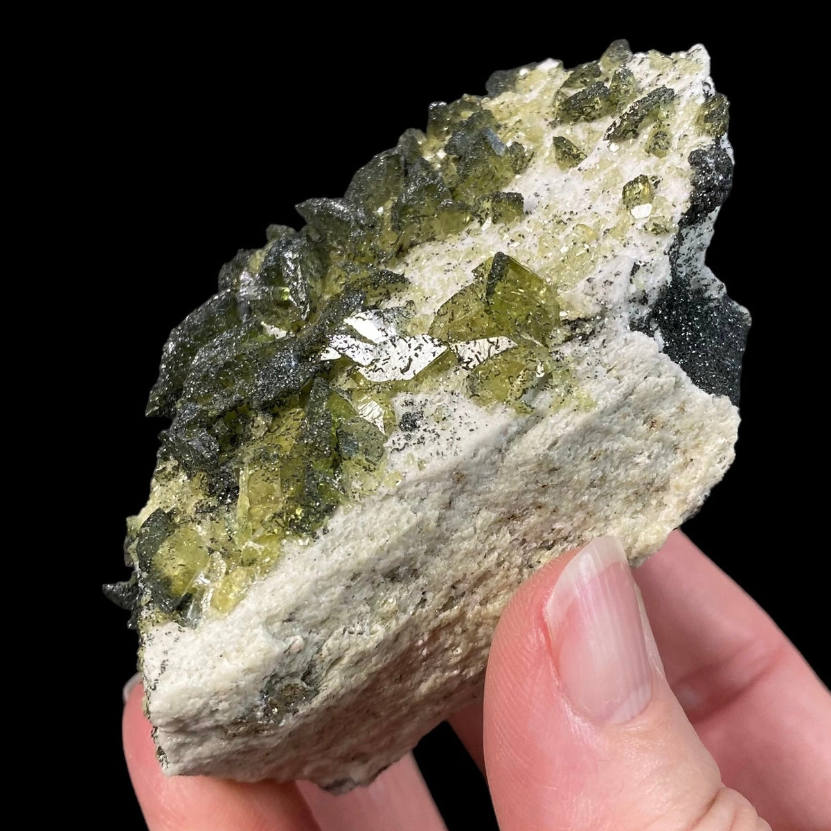 Sphene (Titanite) Dozens of Twinned with Clinochlore on Feldspar, Shigar Valley Pakistan