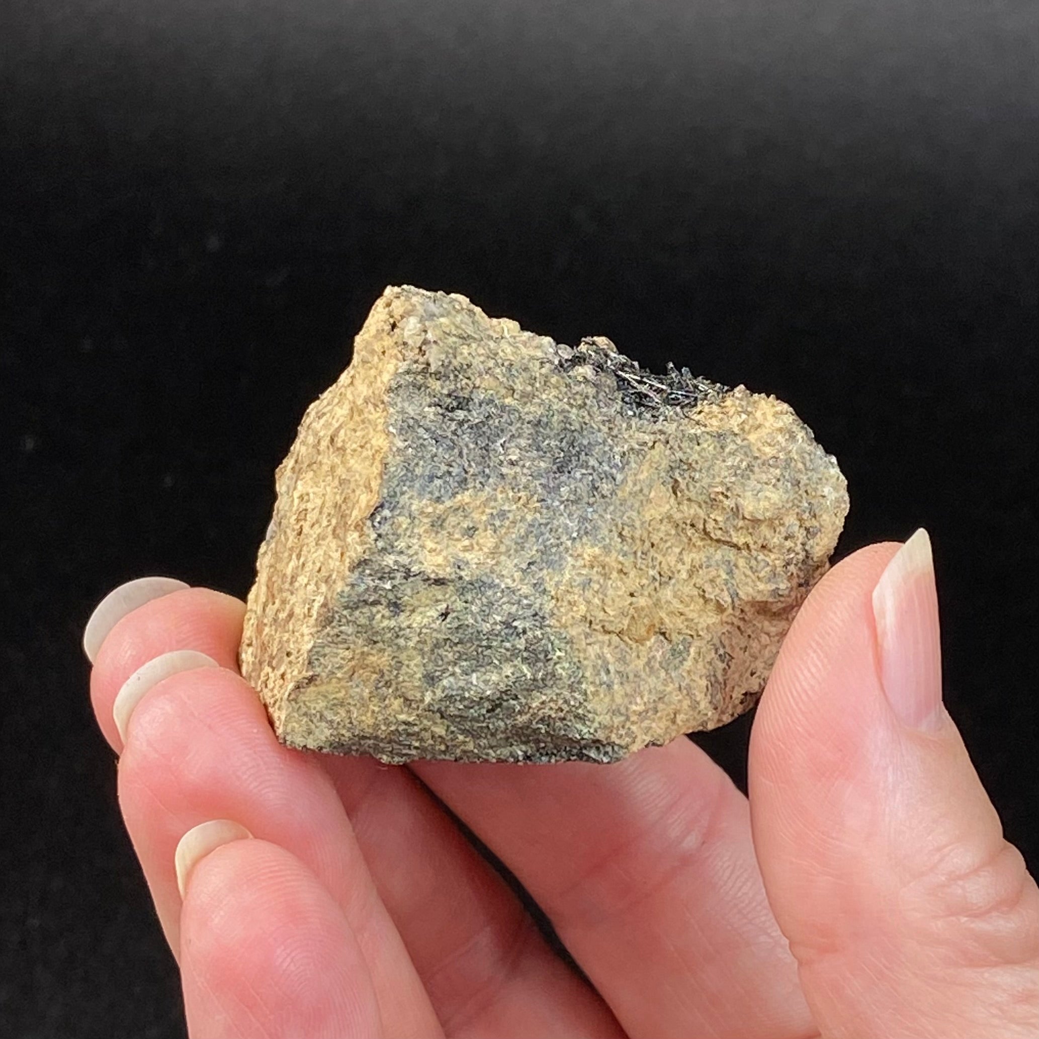 Green Titanite Sphene Crystal with Rutile on Matrix