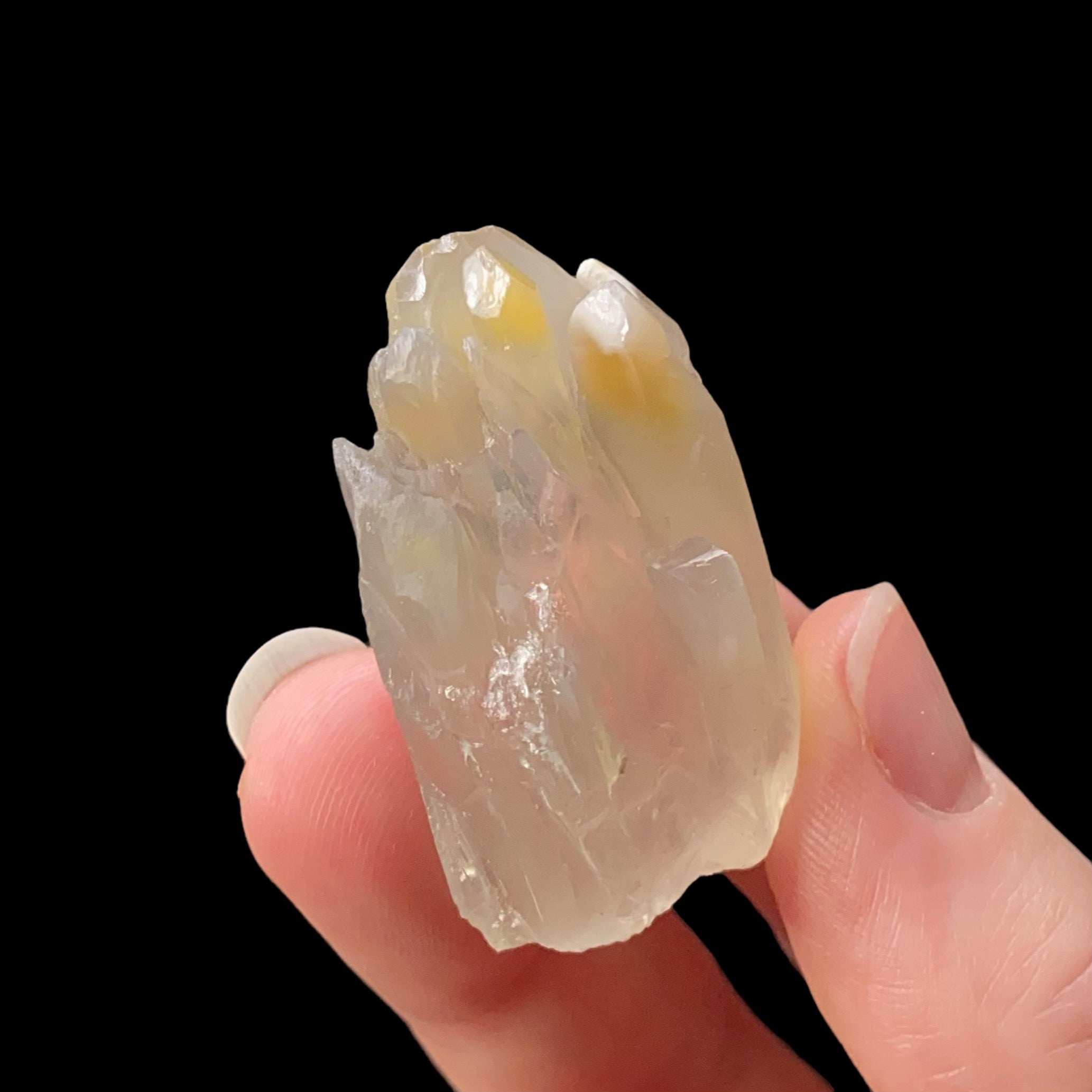 Bone Quartz Crystal Cluster with Halloysite Inclusions from Balochistan, Pakistan