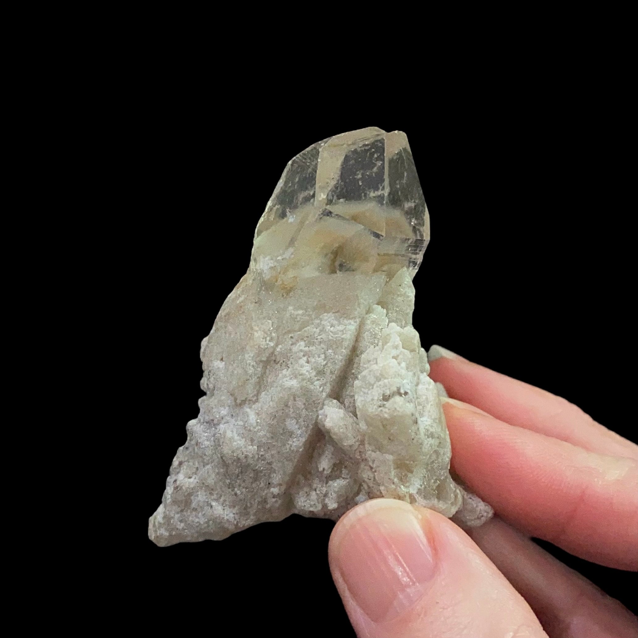 Clear Himalayan Quartz Crystal Cluster with Phantom