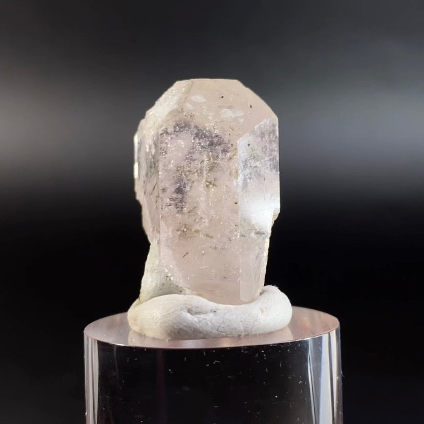 Pink Morganite Crystal with Green Tourmaline & Albite var Cleavelandite
