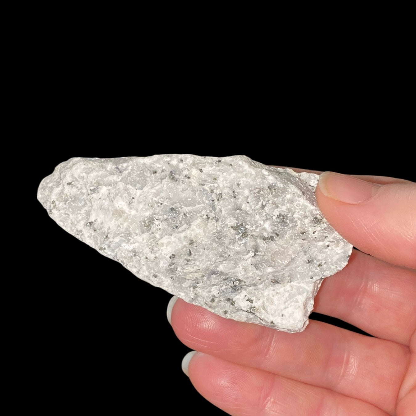 Fluorescent Wollastonite on Calcite, Nobel Pit, Sterling Hill Mine, New Jersey