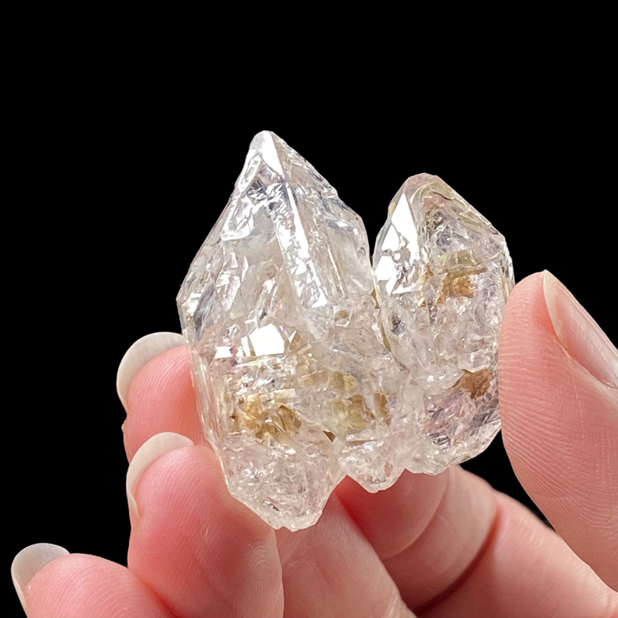 Double Terminated Twin Fenster Skeletal Quartz Crystal Cluster