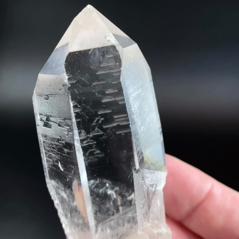 Water Clear Quartz Crystal with Starbrary Markings, Minas Gerais, Brazil
