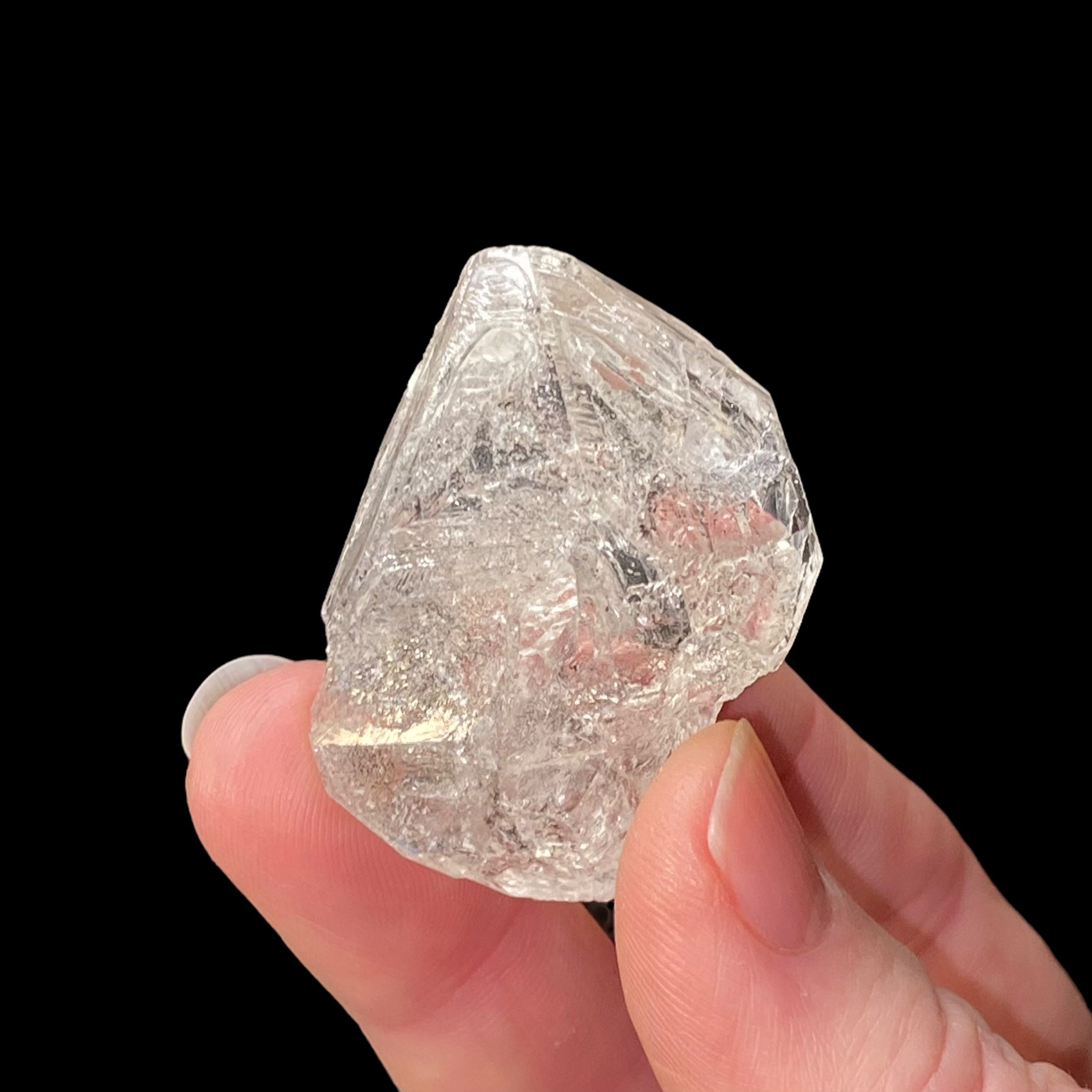 Clear Fenster Quartz Crystal with Fluorescent Inclusions