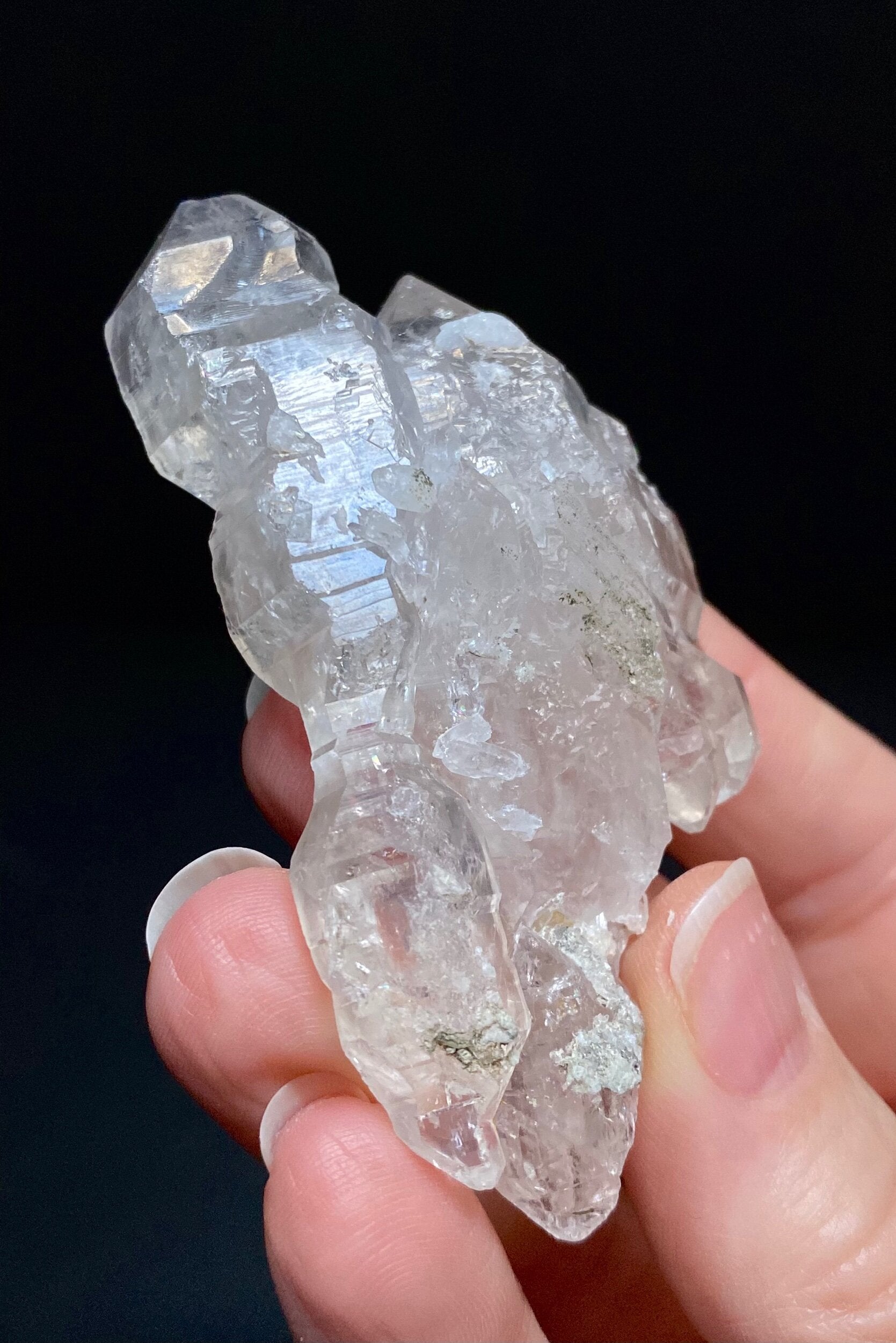 Doubly Terminated Elestial Quartz Crystal Cluster