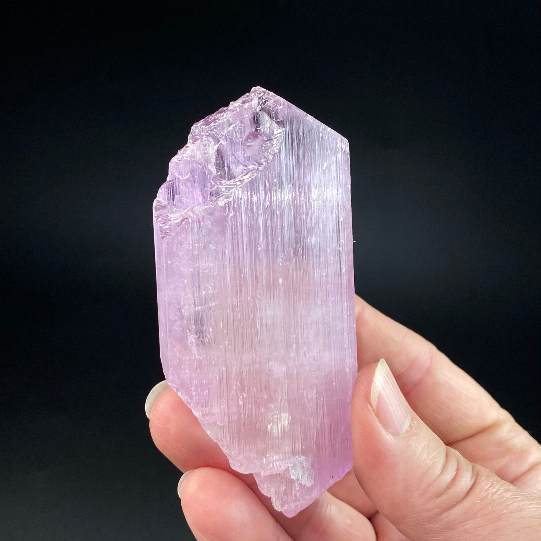 Large Pink Kunzite Spodumene Crystal, Fluorescent