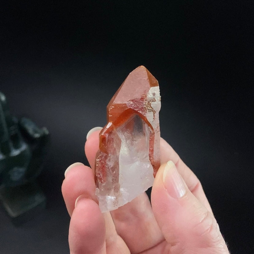 Red Hematite Quartz Crystal Specimen from Tourash, Morocco