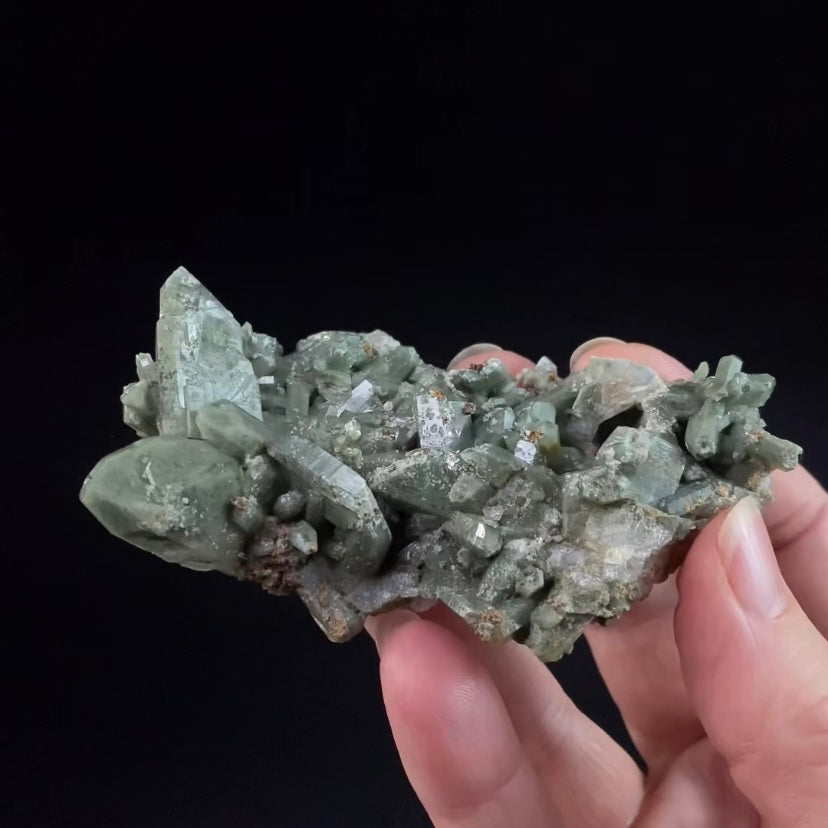 Lustrous Chlorite Included Quartz Cluster
