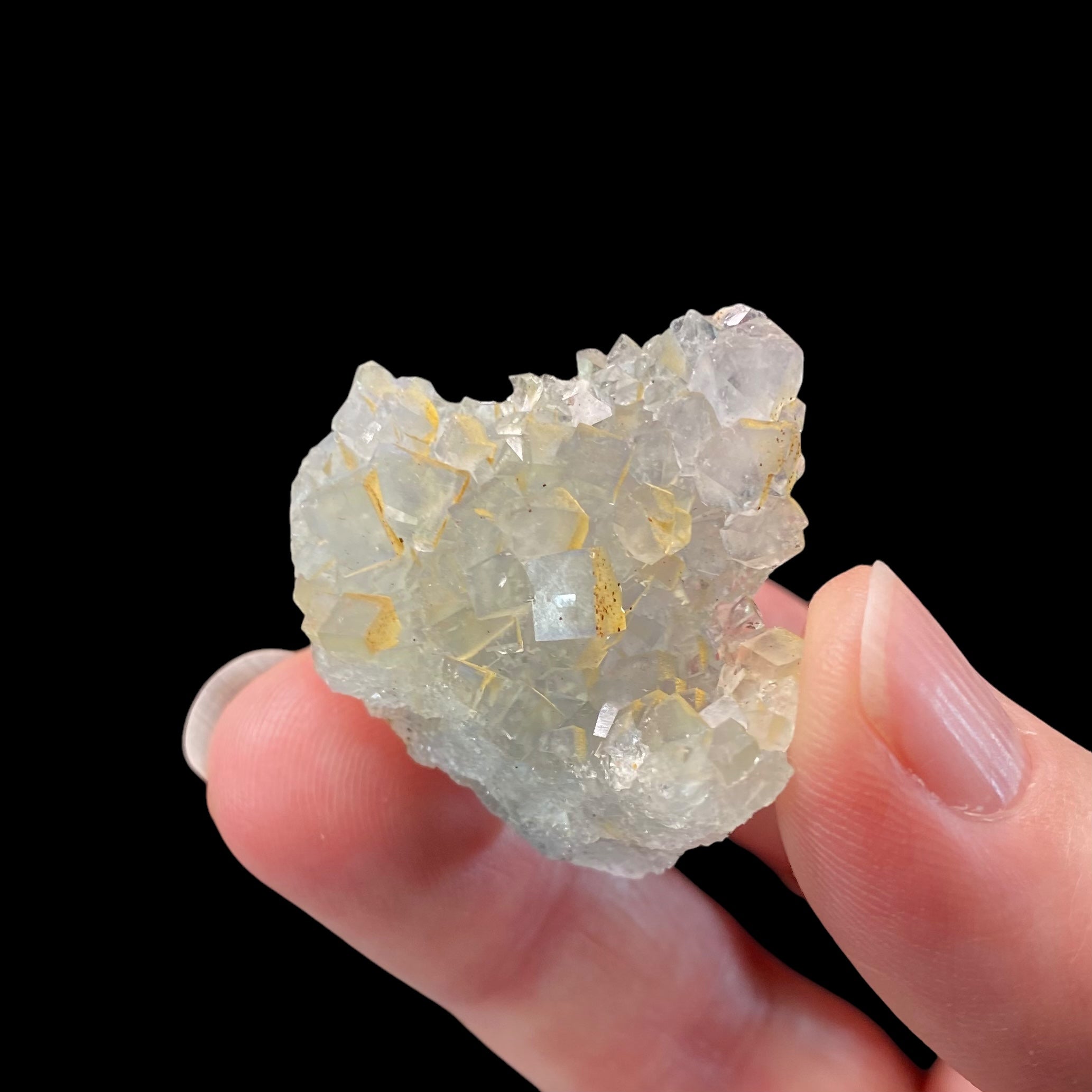 Pale Green Gray Cubic Fluorite Cluster