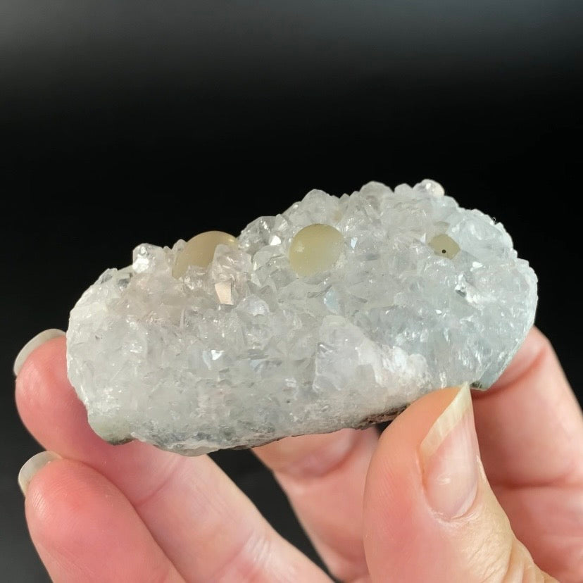 Botryoidal Fluorite on Quartz, Mahodari, Nashik District, Maharashtra, India